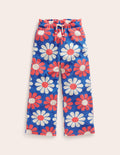 Towelling Trousers-Cabana Blue Geo Daisy