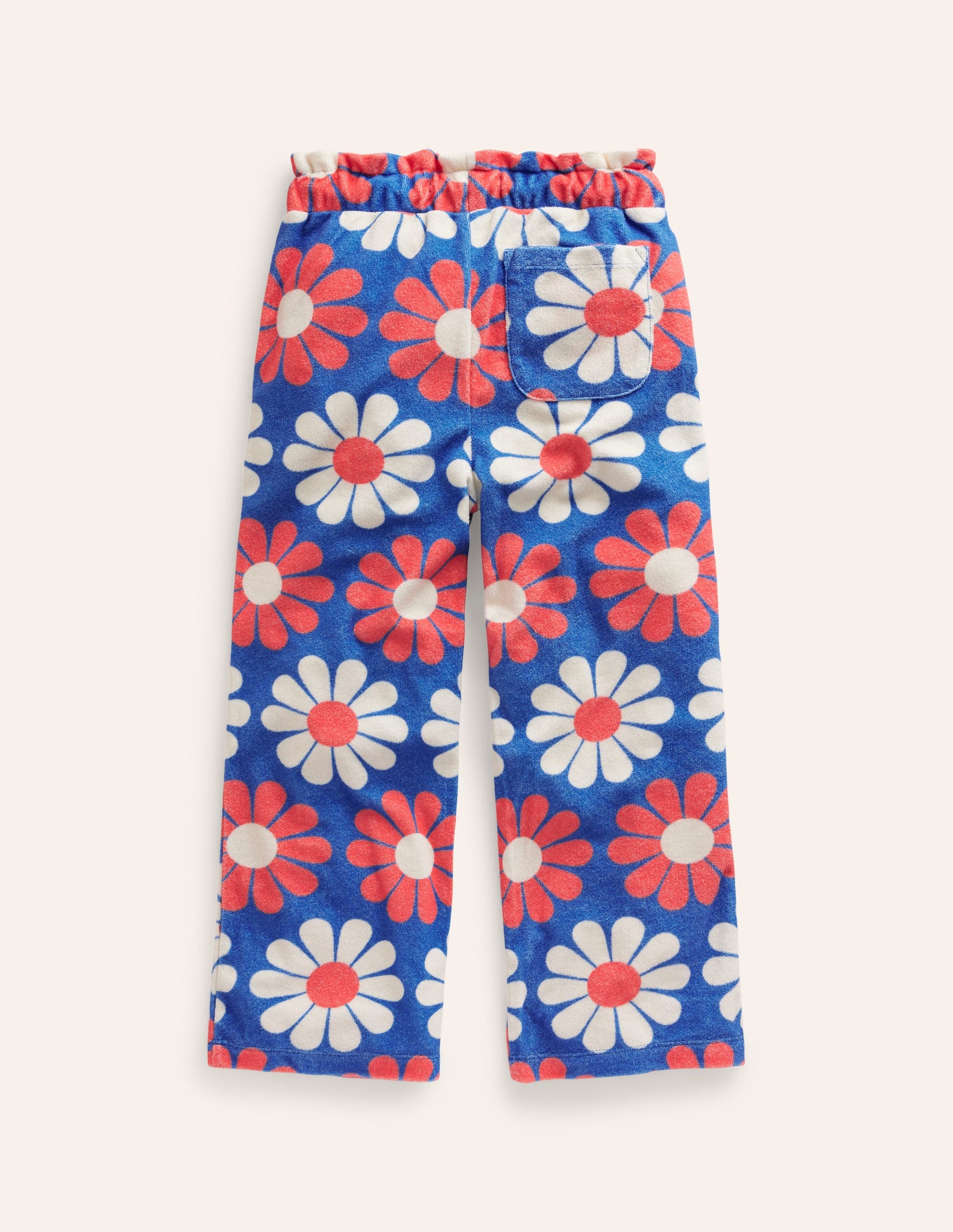 Towelling Trousers-Cabana Blue Geo Daisy-2