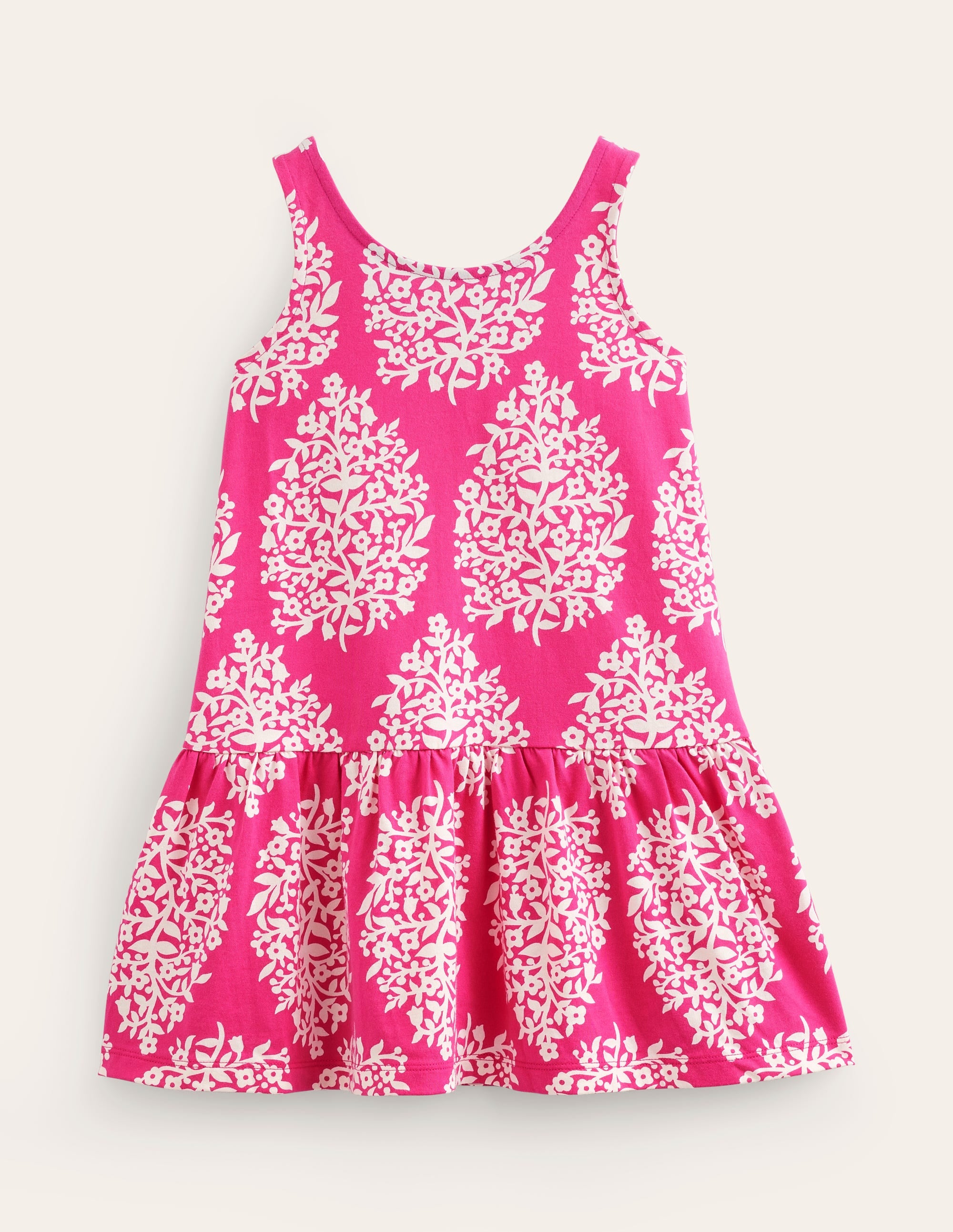 Strappy Drop Waist Dress-Pink Woodblock - Image 1