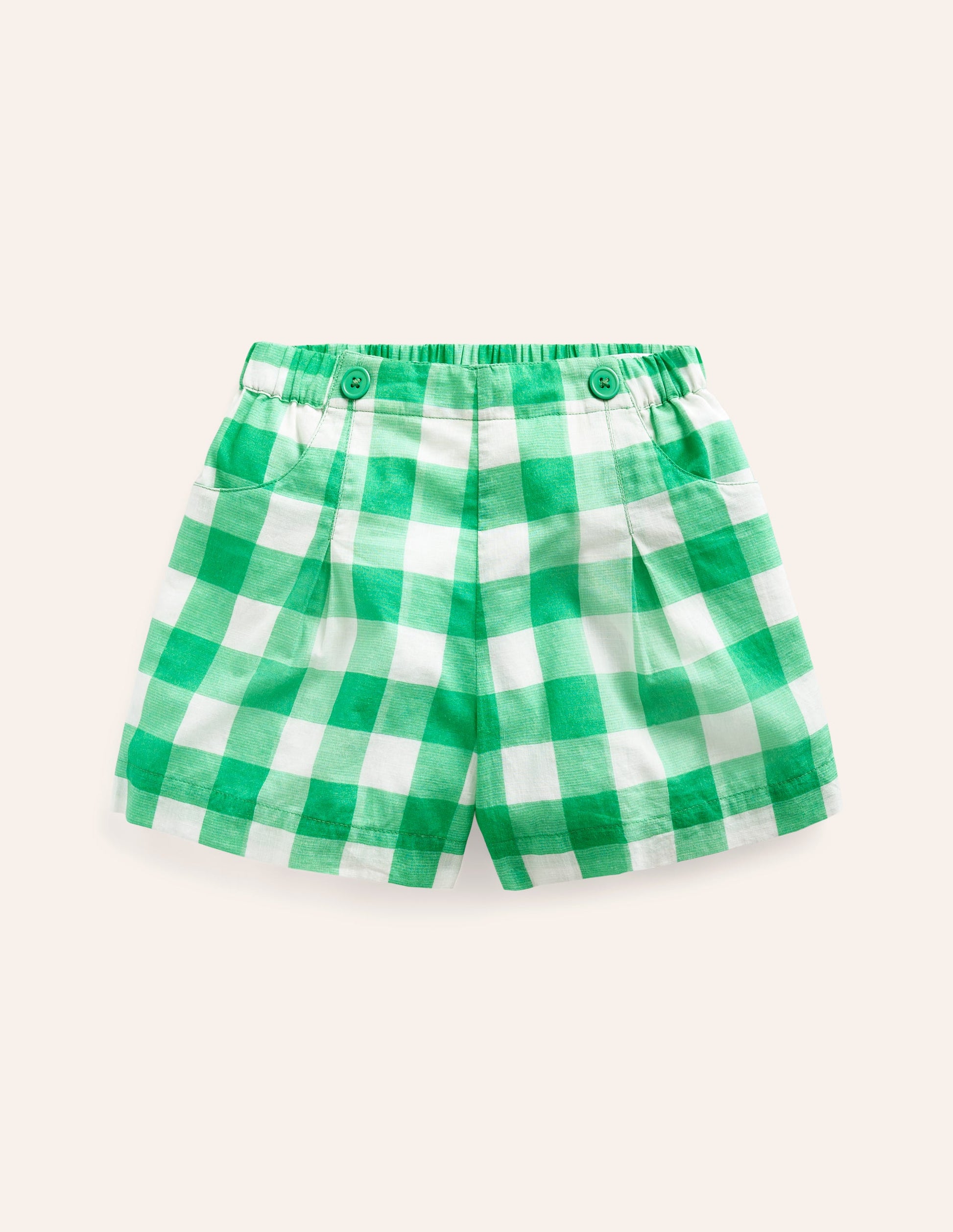 Full Nostalgic Short-Pea Green/ Ivory Gingham-1
