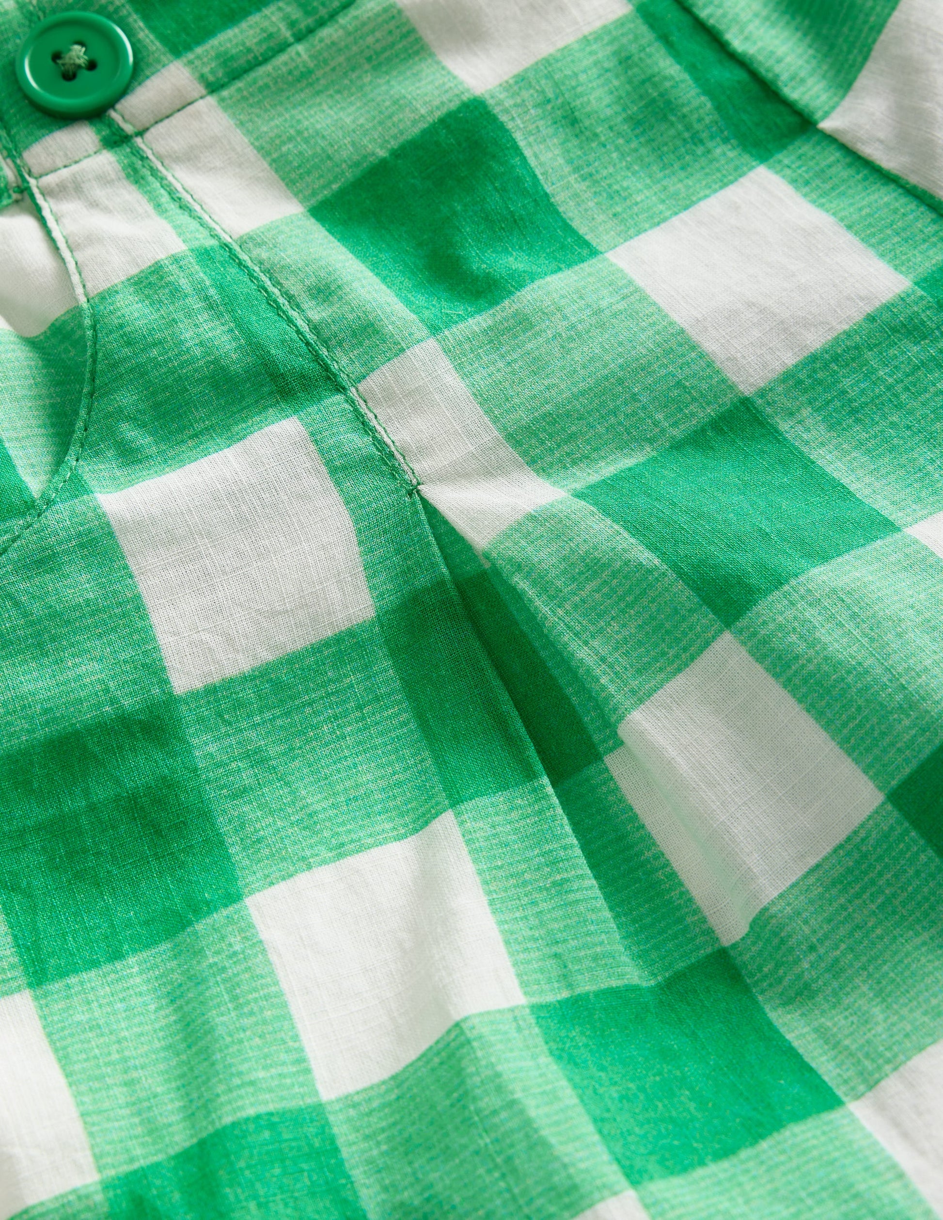 Full Nostalgic Short-Pea Green/ Ivory Gingham-3