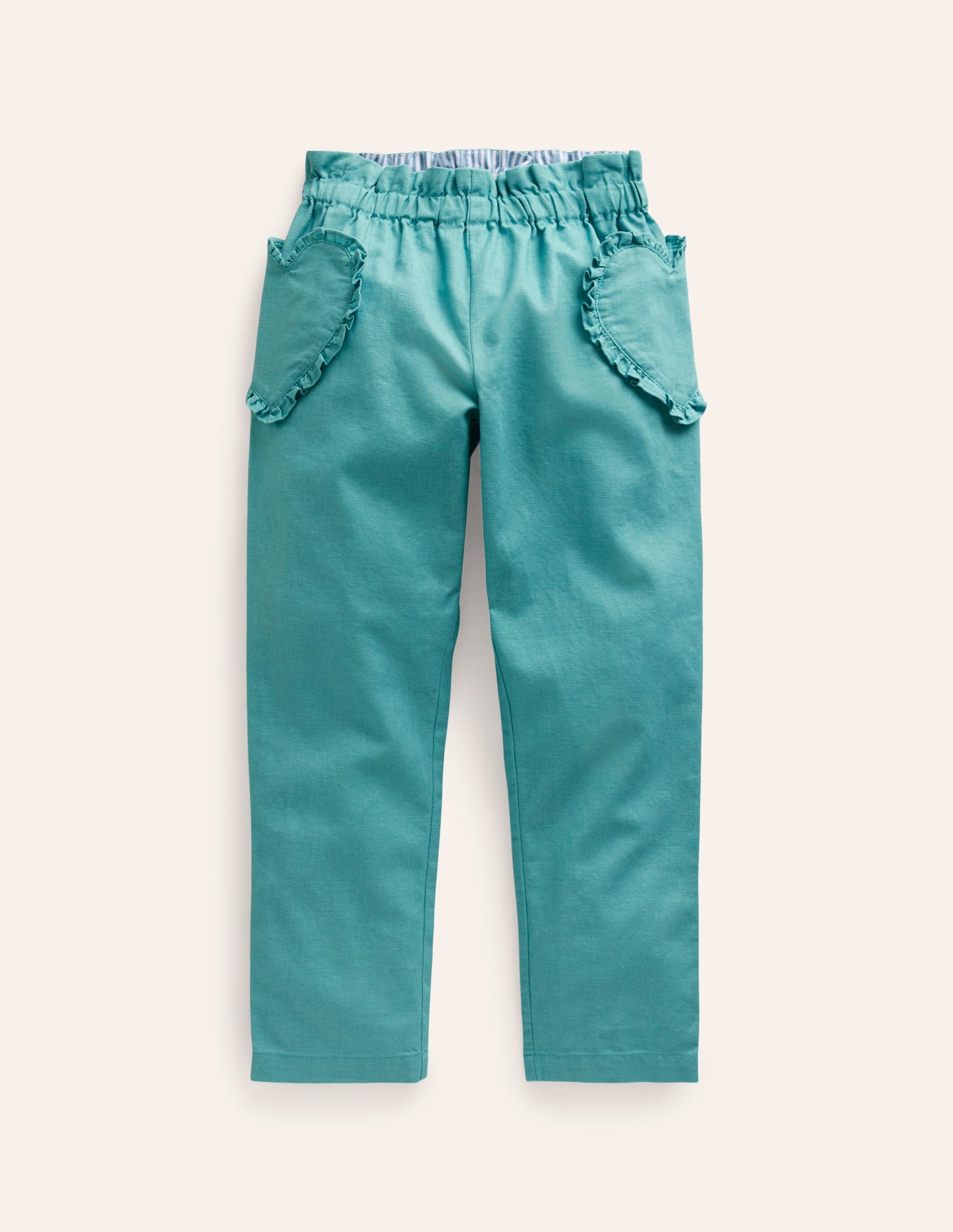 Cotton Linen Pull-on Trousers-Corsica Blue-1