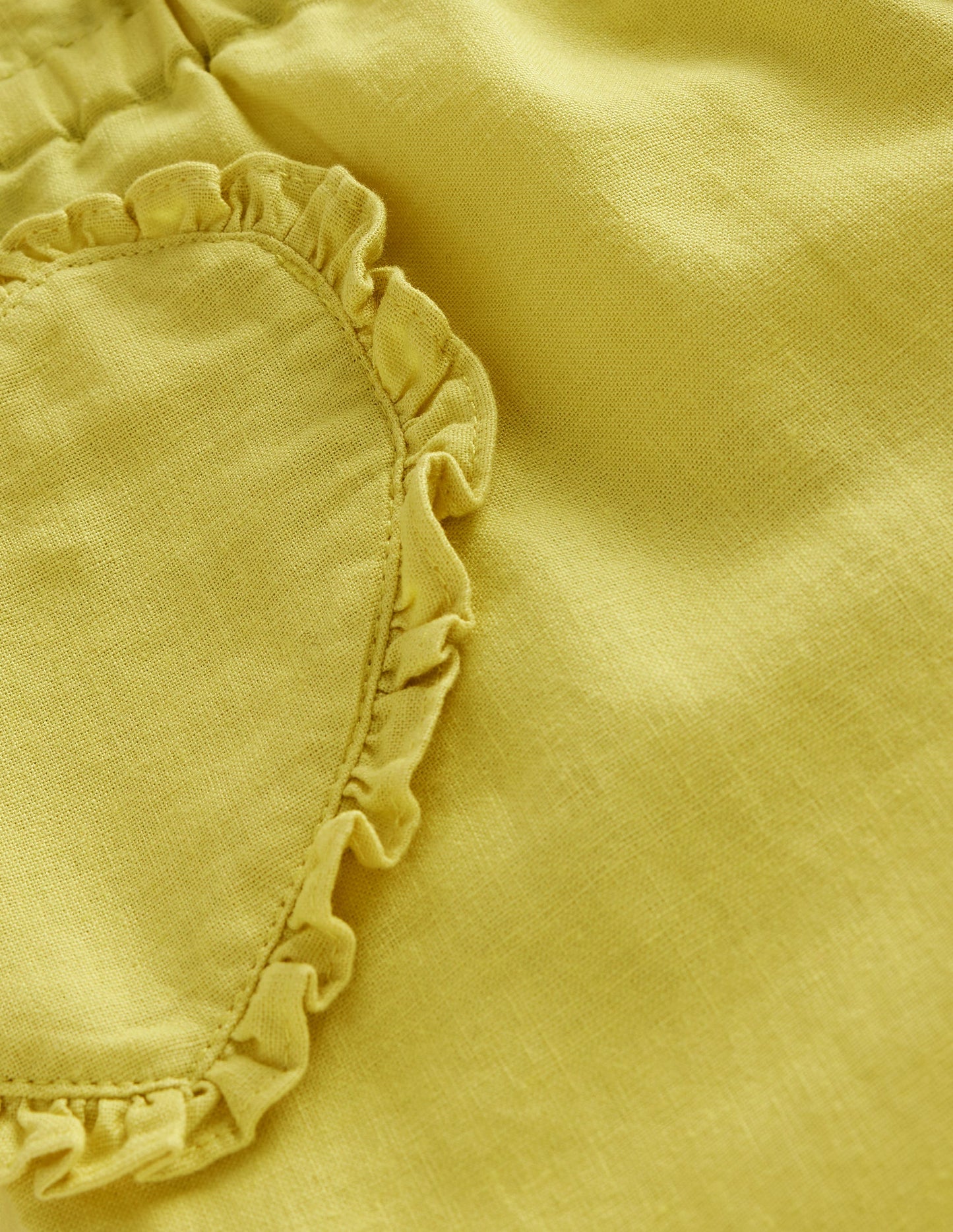 Cotton Linen Pull-on Trousers-Zest Yellow