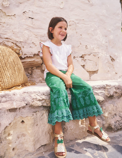 Broderie Trousers-Highland Green-4