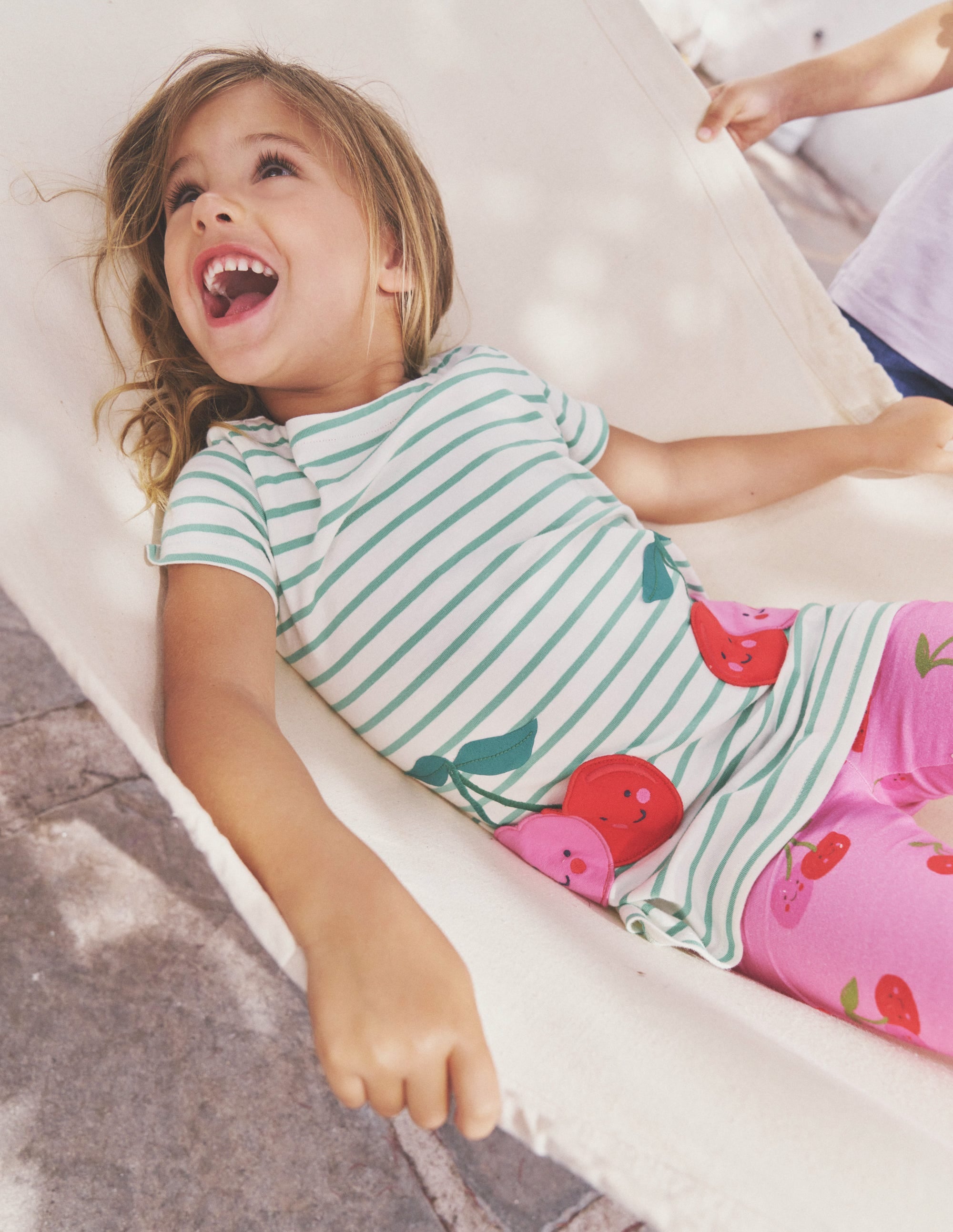 Fun Pocket Appliqué Tunic-Ivory/ Pea Green Cherries - Image 4
