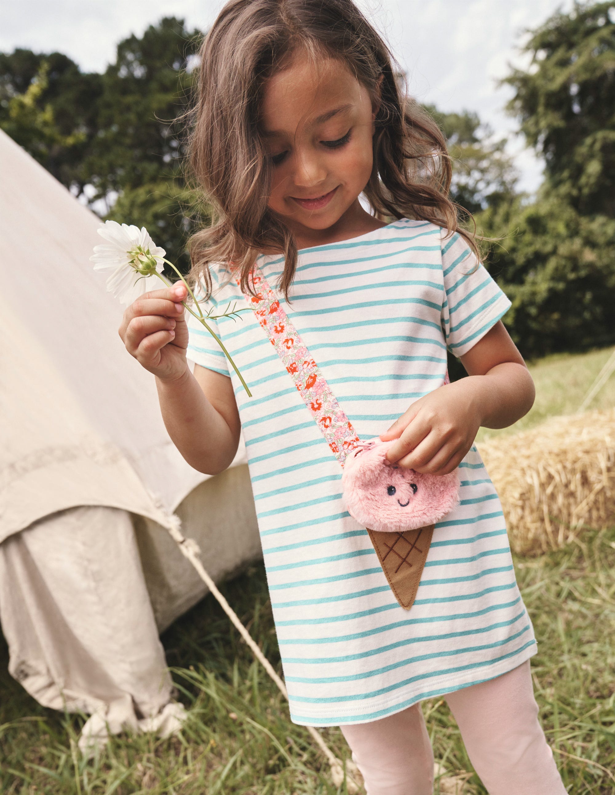 Fun Pocket Appliqué Tunic-Ivory/Brook Blue Stripe - Image 4