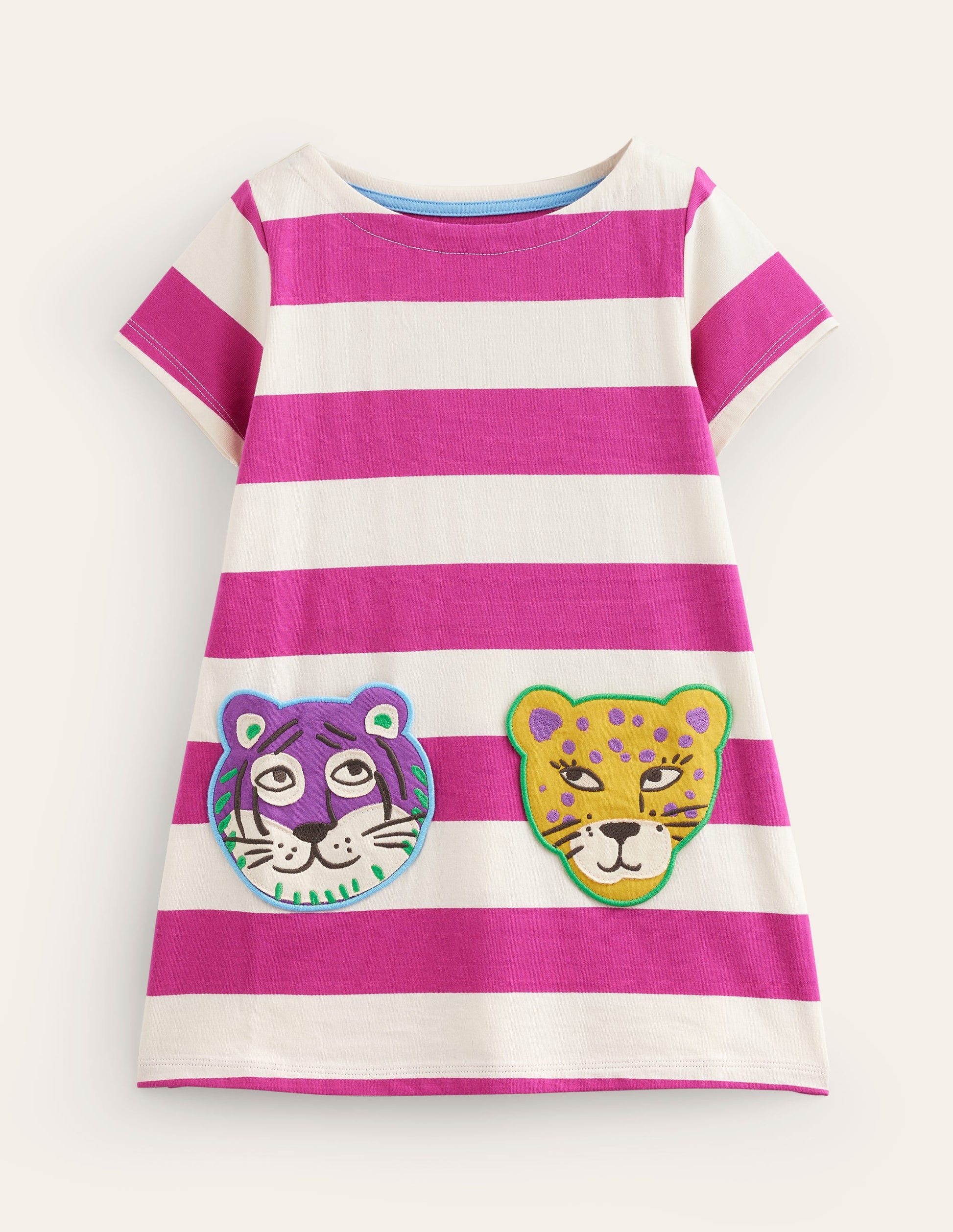 Fun Pocket Appliqué Tunic-Stripe Safari Animal-1
