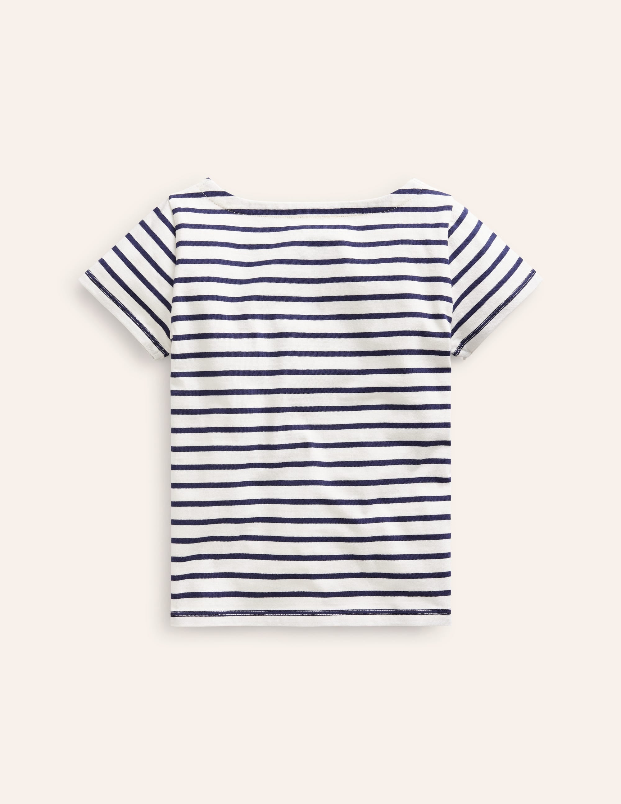 Short Sleeve Breton-Ivory/ College Navy - Image 2