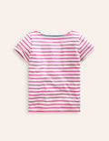 Short Sleeve Breton-Tickled Pink/ Ivory