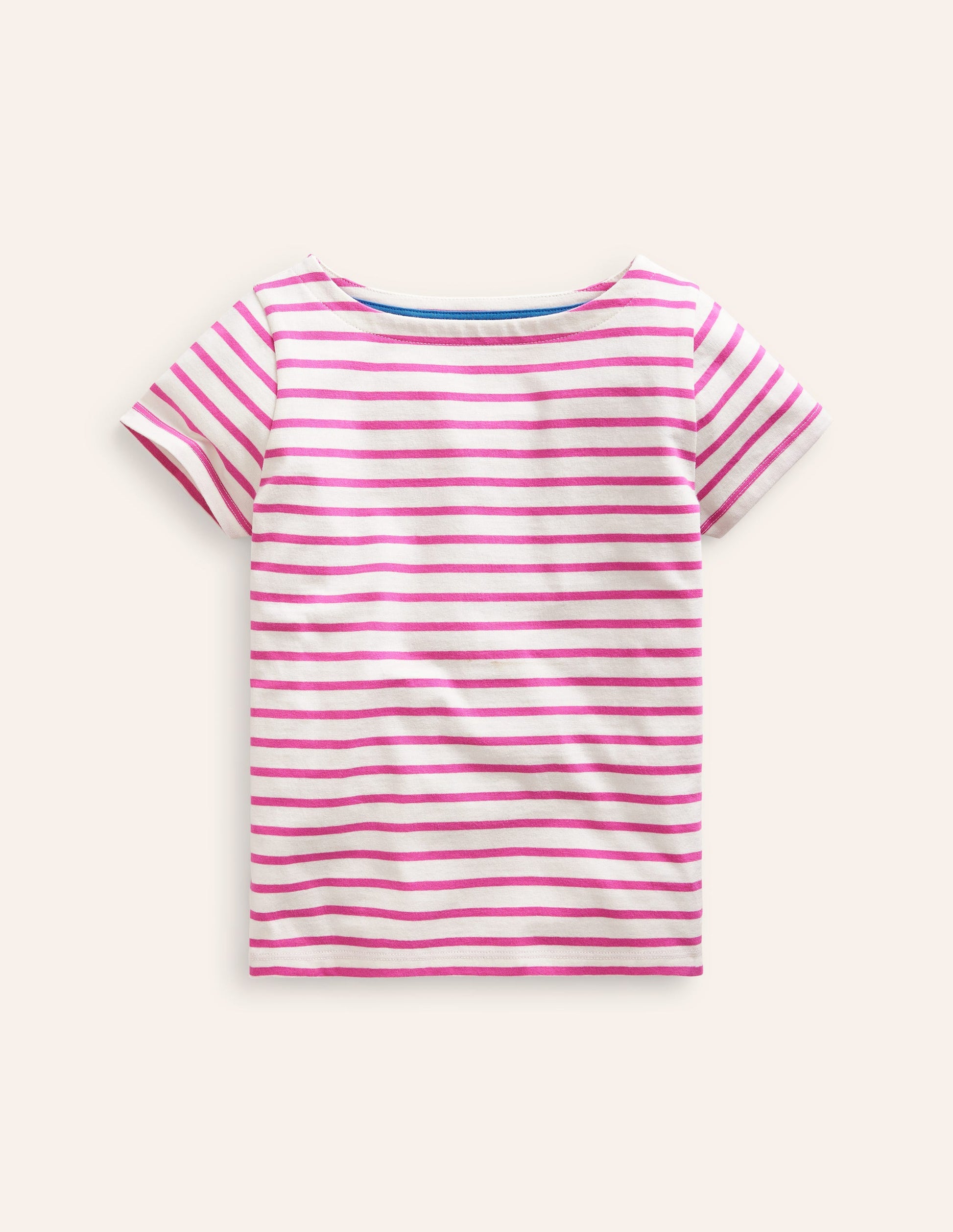 Short Sleeve Breton-Tickled Pink/ Ivory-1