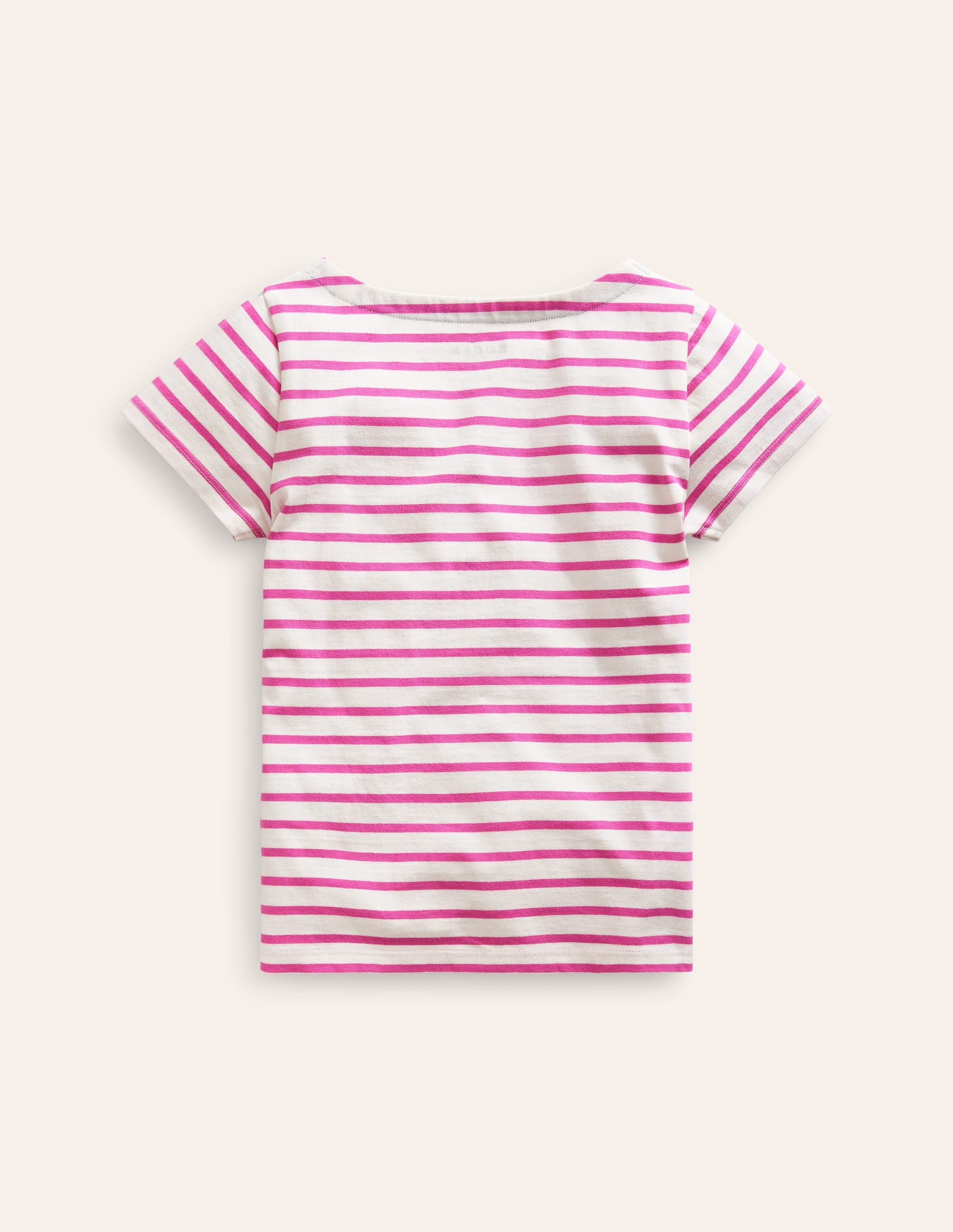 Short Sleeve Breton-Tickled Pink/ Ivory - Image 2