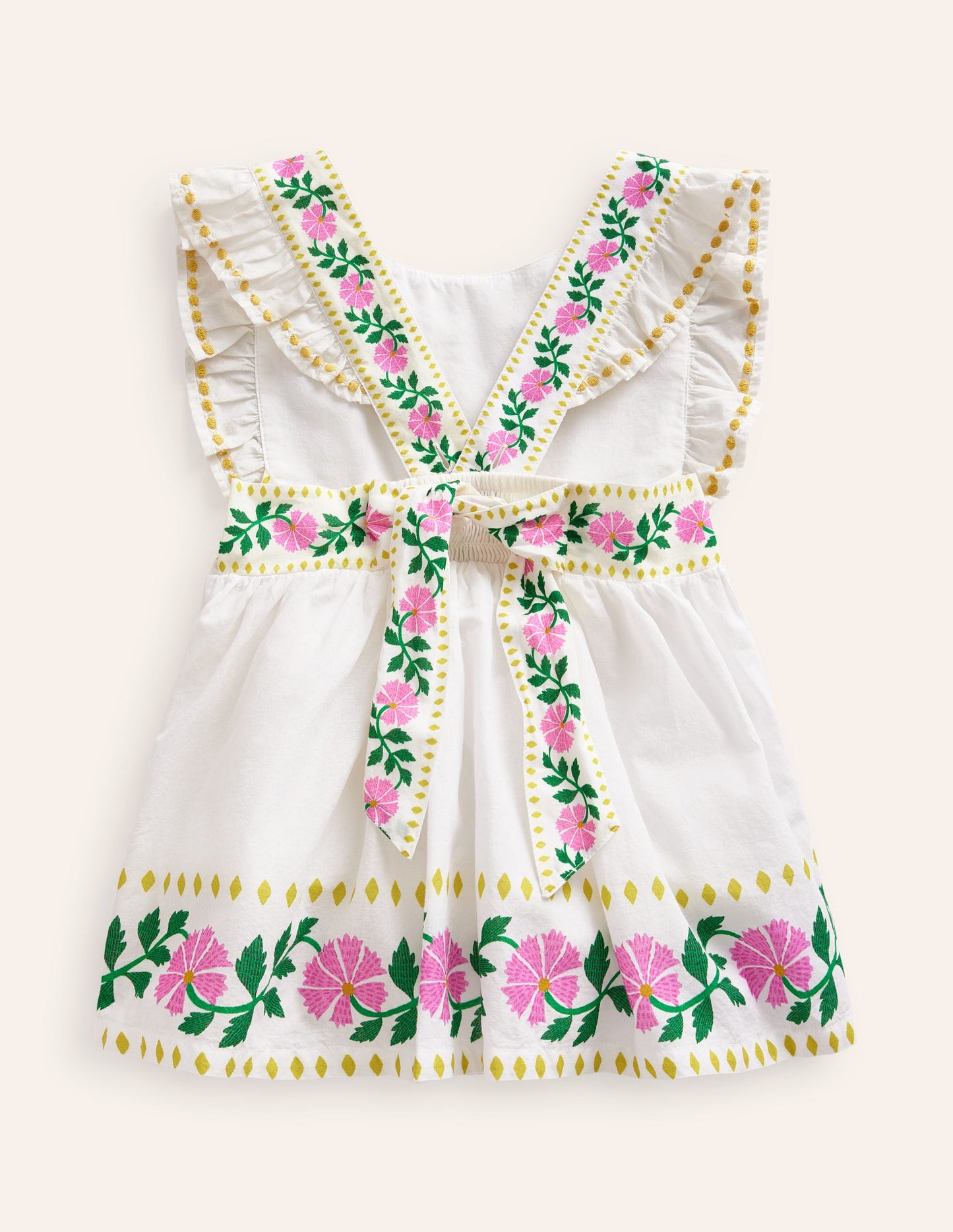 Bow Back Top-Vanilla White Floral