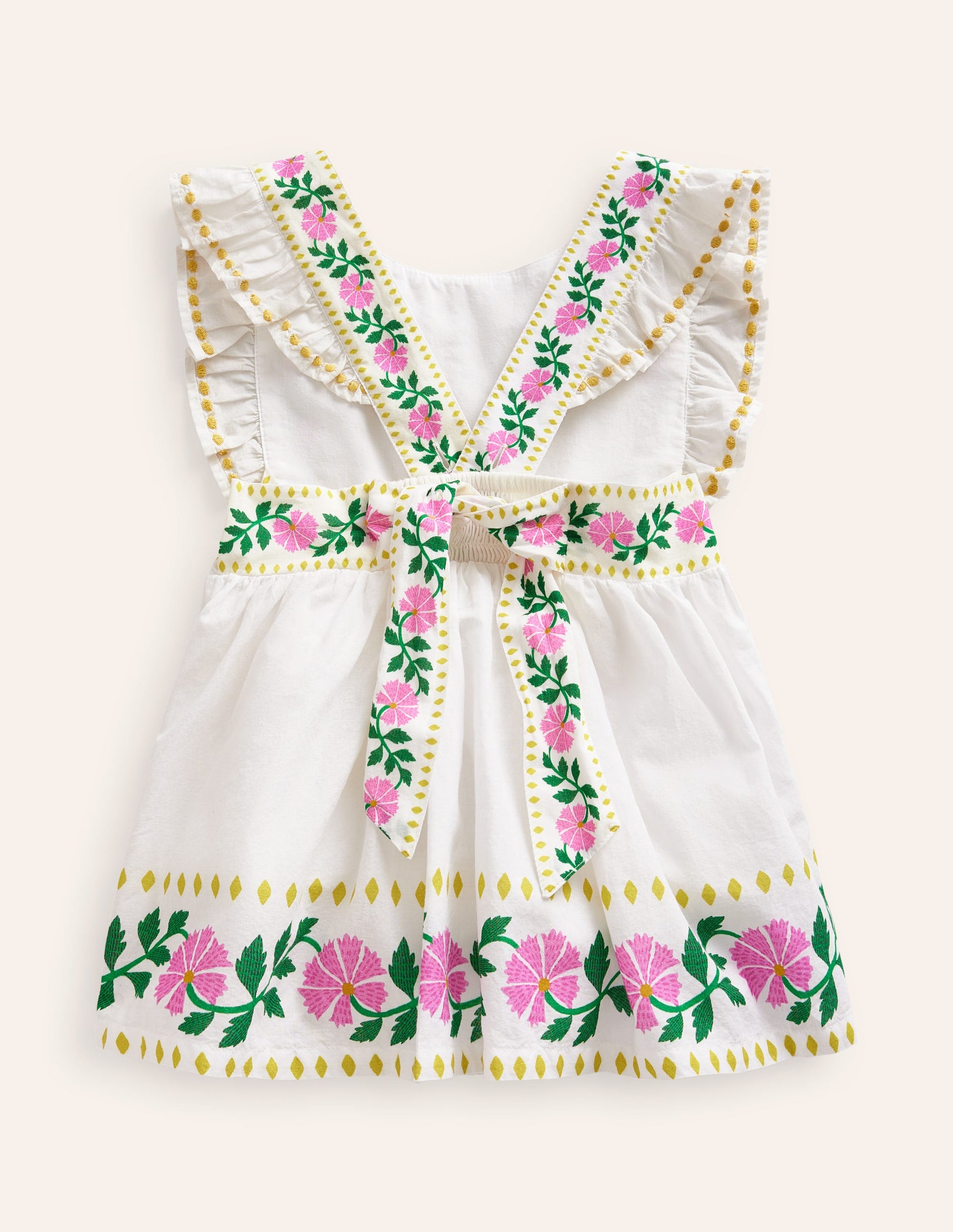 Bow Back Top-Vanilla White Floral-1