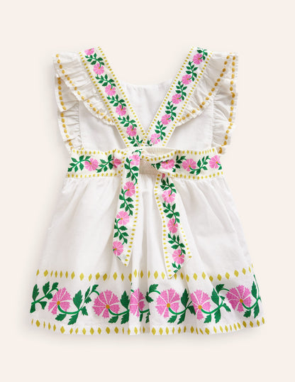 Bow Back Top-Vanilla White Floral-1