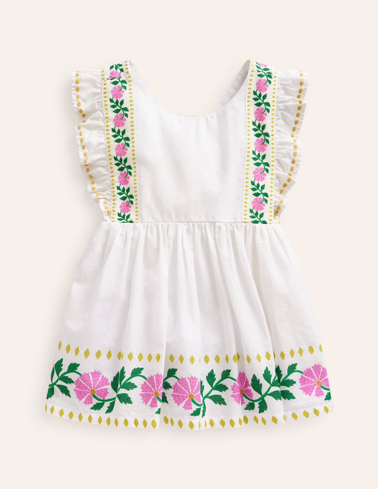 Bow Back Top-Vanilla White Floral