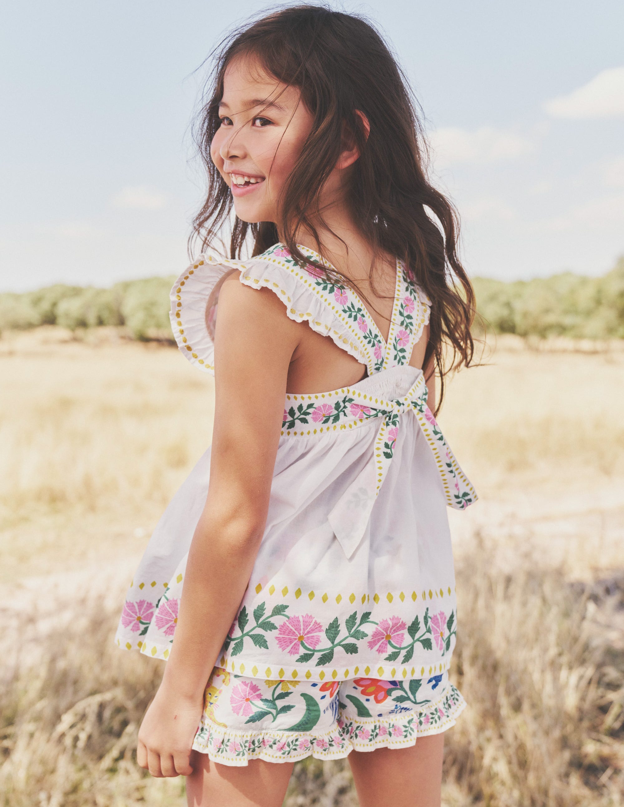 Bow Back Top-Vanilla White Floral - Image 5