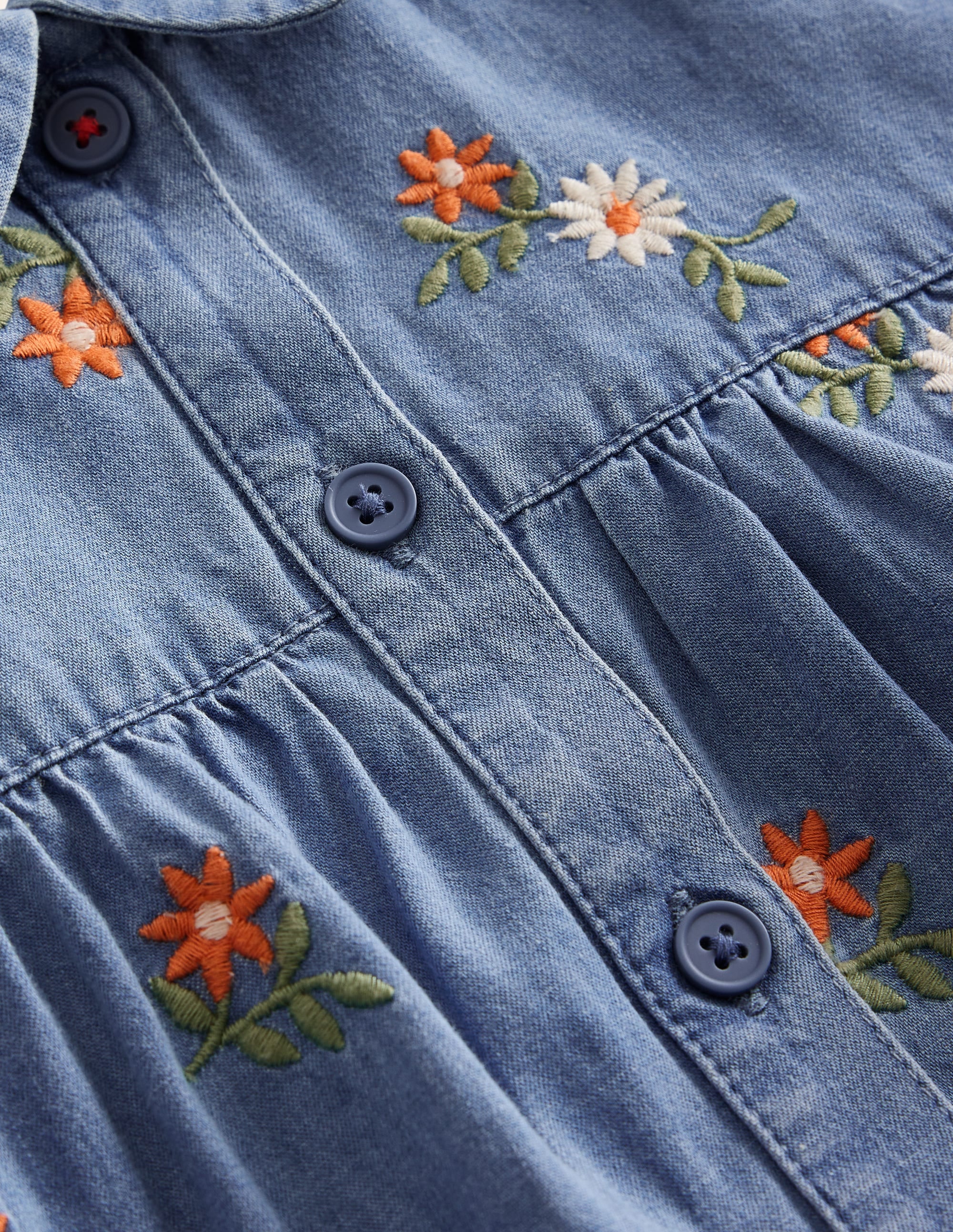 Peter Pan Collar Shirt-Mid Vintage Embroidered - Image 3