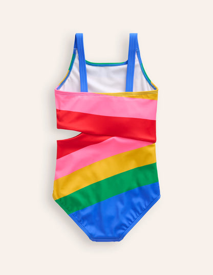 Cut Out Swimsuit-Festival Pink Rainbow-2