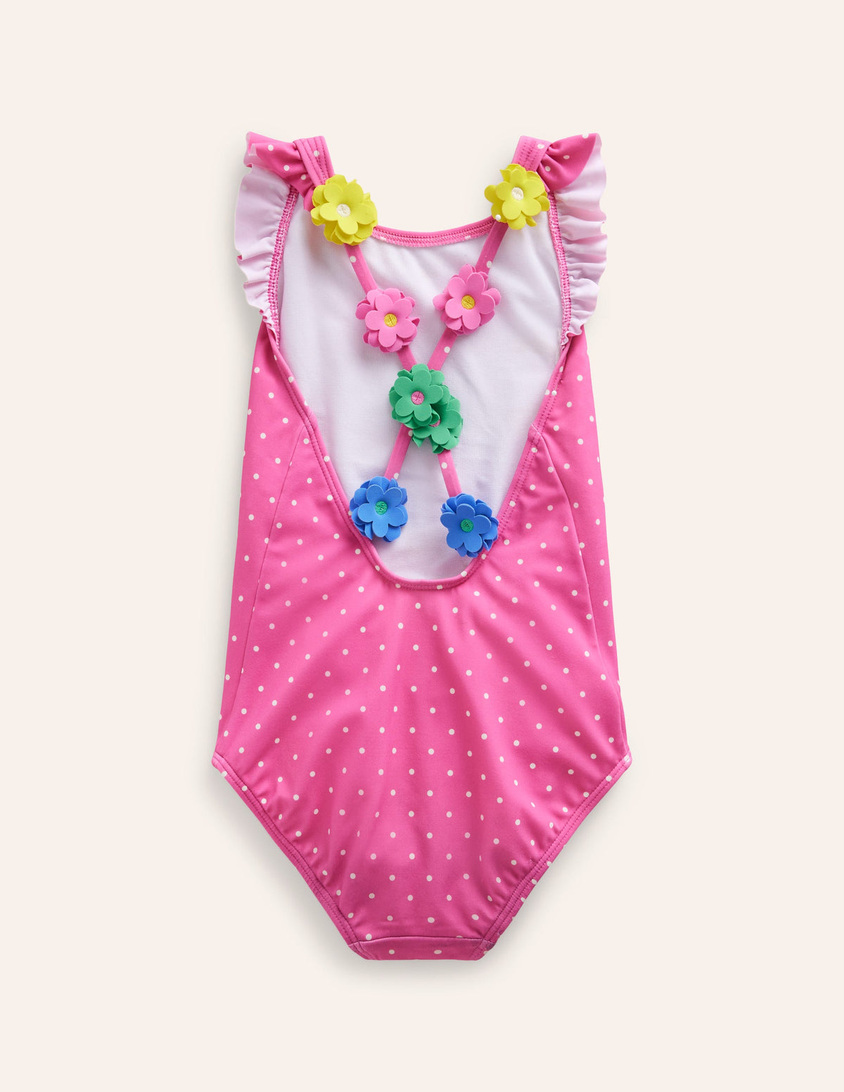 Corsage Strap Swimsuit-Strawberry Pink - Image 2