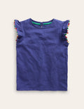 Pom Trim T-Shirt-Soft Starboard
