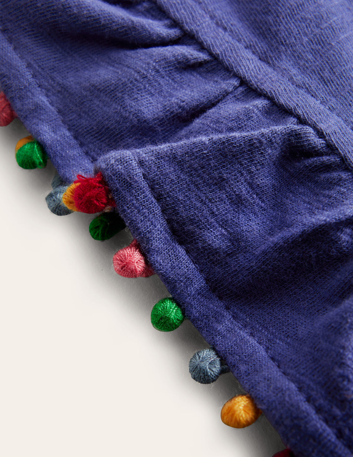 Pom Trim T-Shirt-Soft Starboard - Image 3