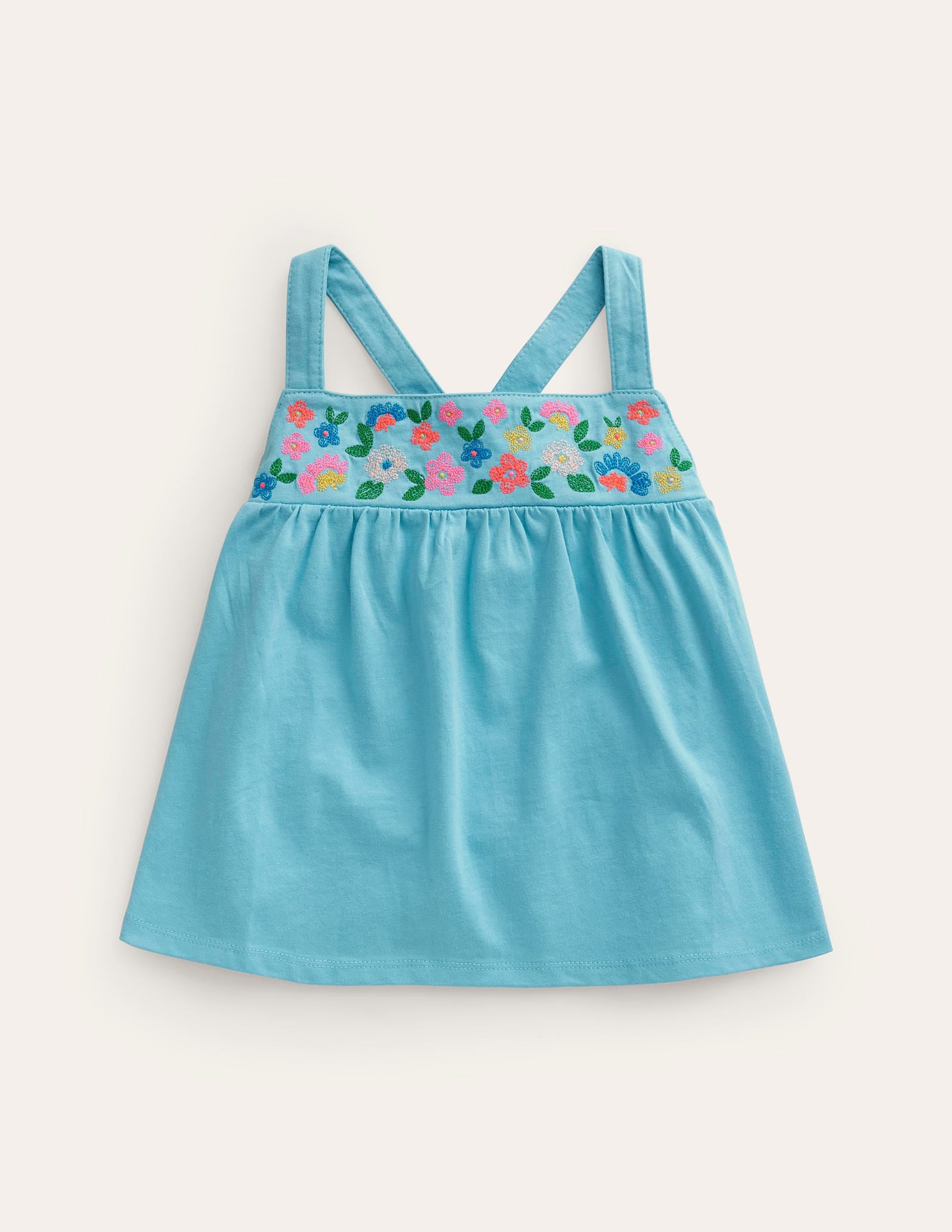 Embroidered Jersey Vest-Corsica Blue - Image 1