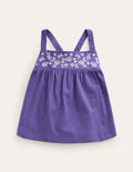 Embroidered Jersey Vest-Wisteria Blue