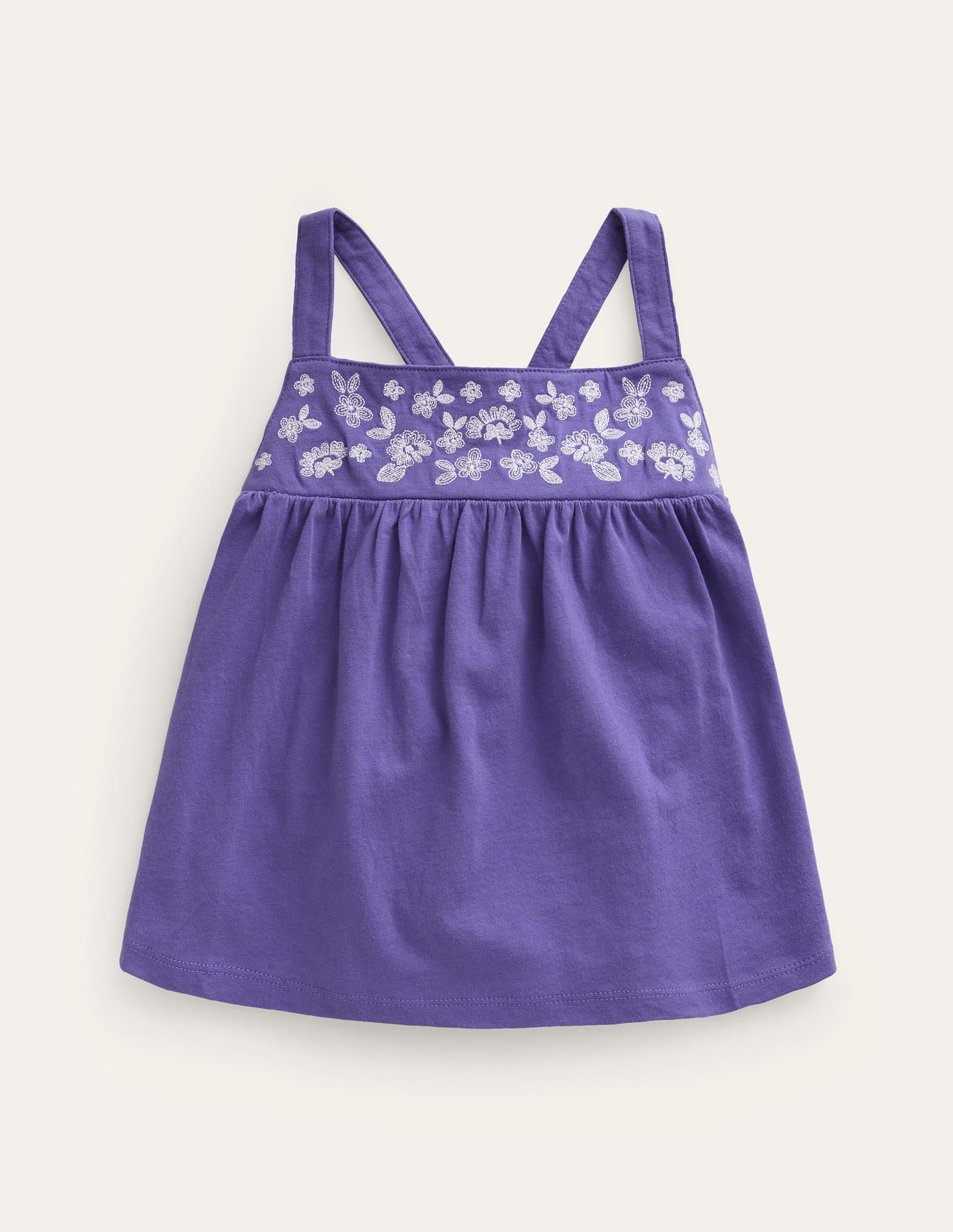 Embroidered Jersey Vest-Wisteria Blue - Image 1
