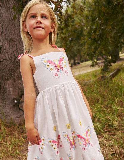 Broderie Butterflies Dress-Vanilla Pod Ivory