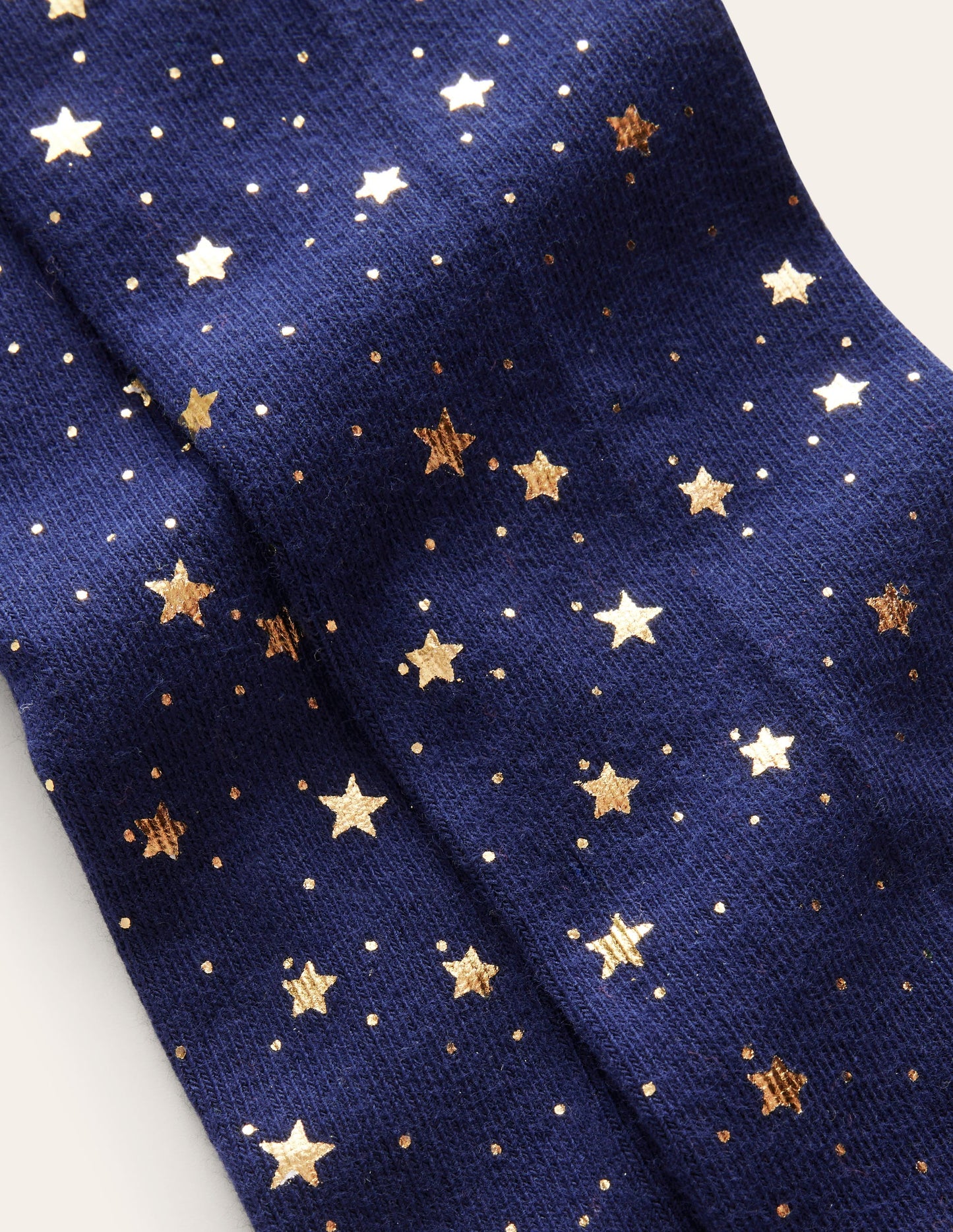 Patterned Tights-Navy Foil Stars