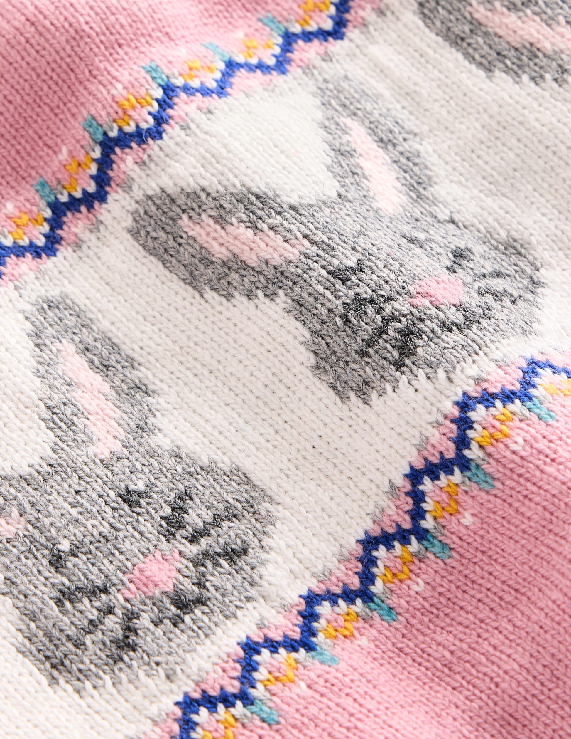 Fair Isle Knitted Snood-Vintage Pink Bunnies-2
