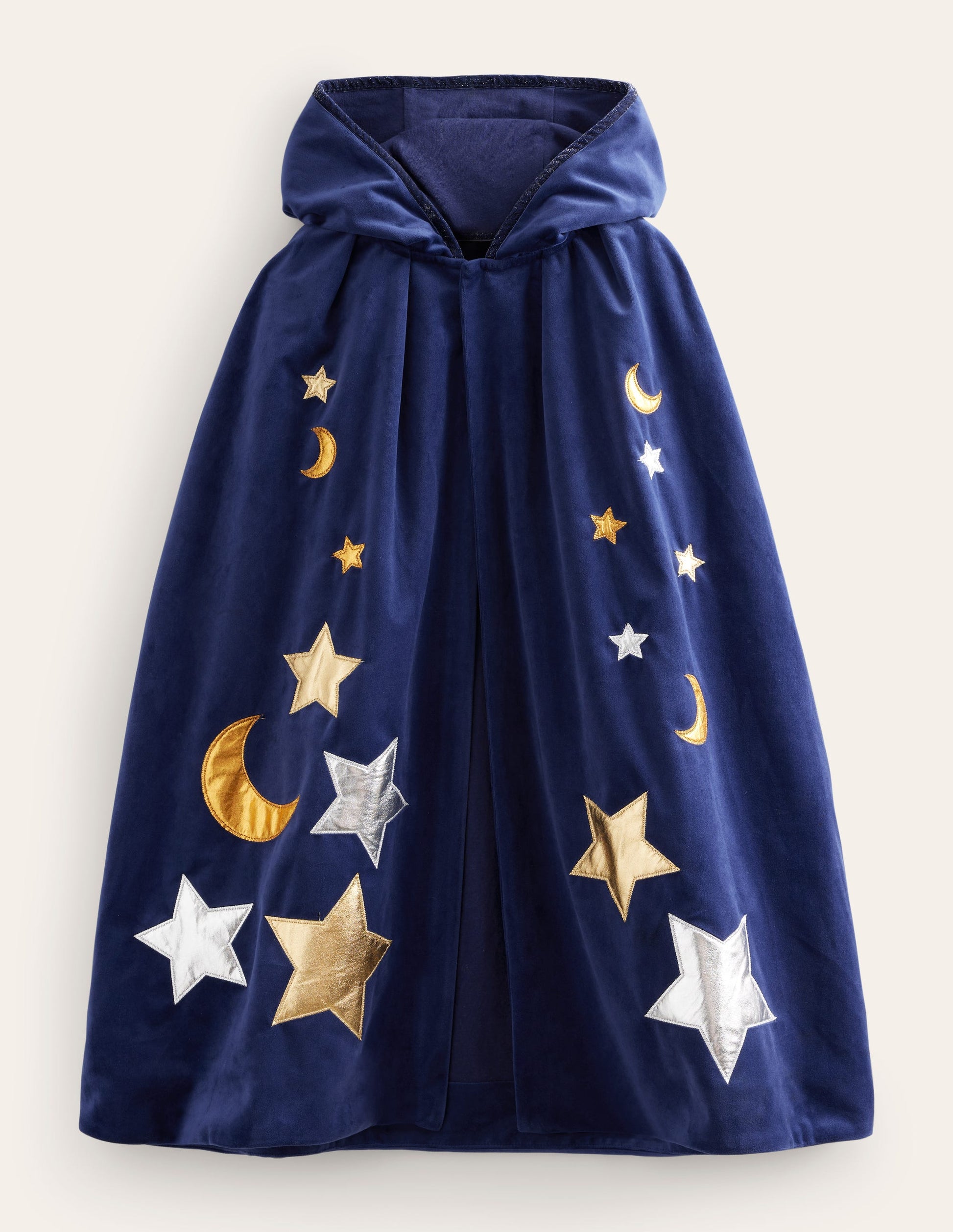 Embroidered Velvet Cape-College Navy-1