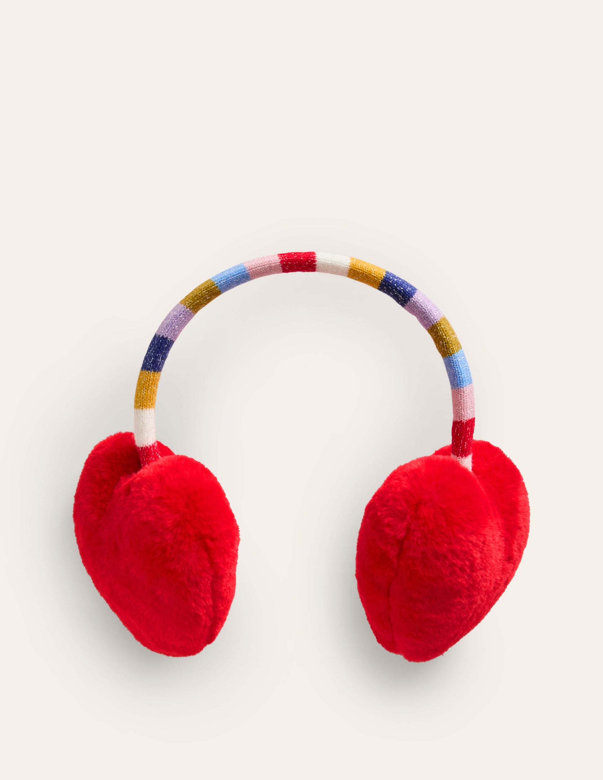 Novelty Ear Muffs-Rainbow Heart-1