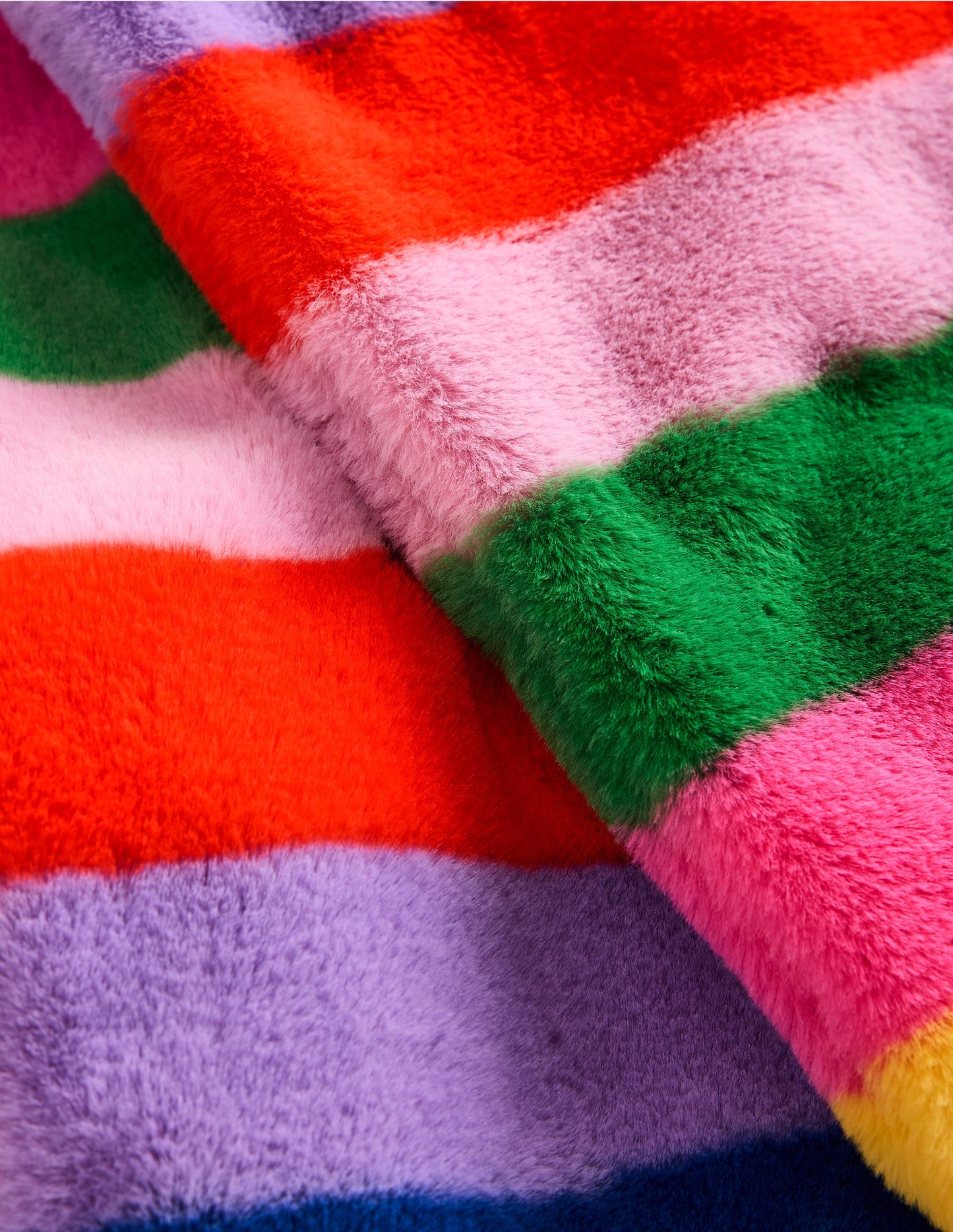 Faux Fur Scarf-Rainbow Fur Stripe