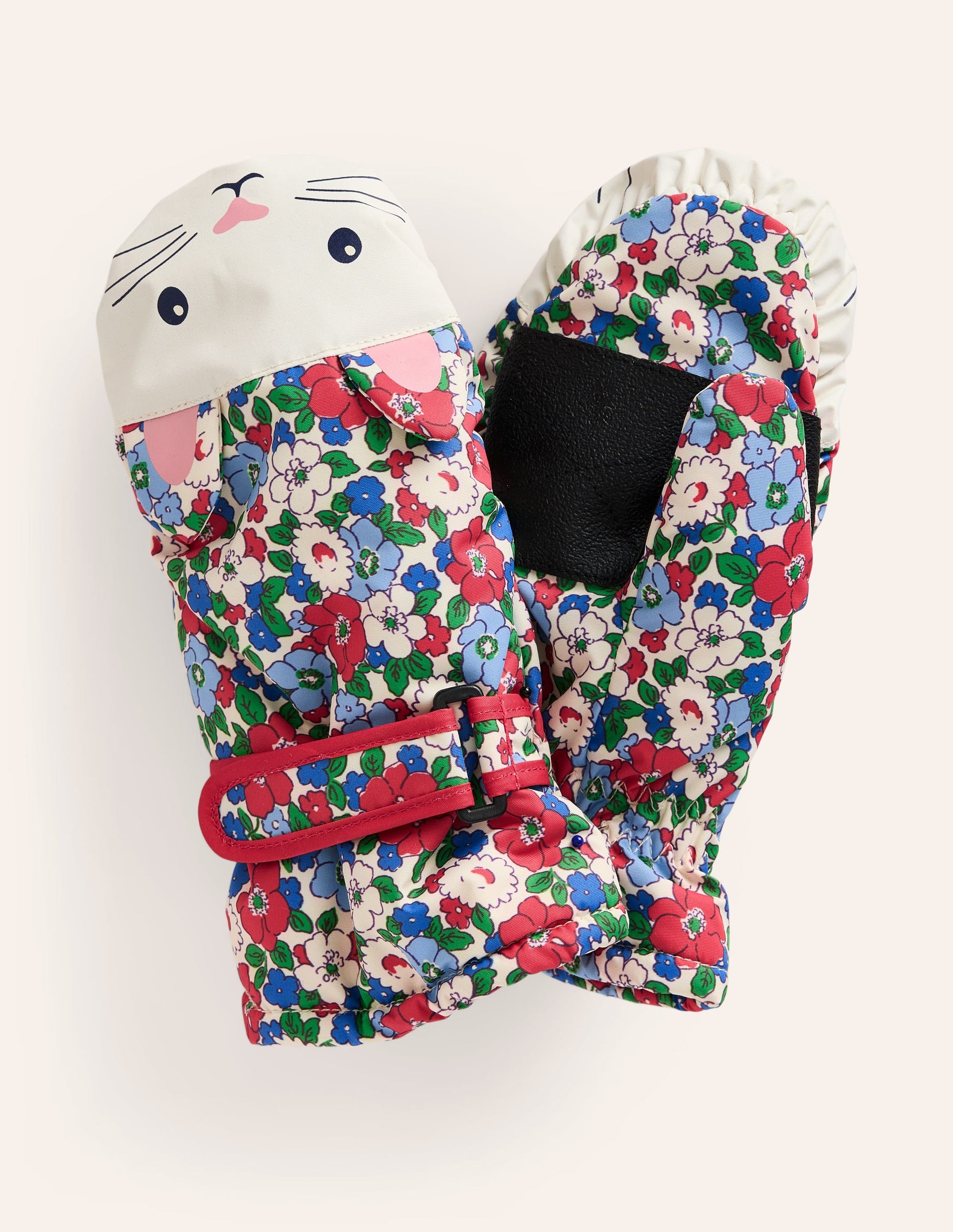 All Weather Mittens-Glacier Blue Floral-1