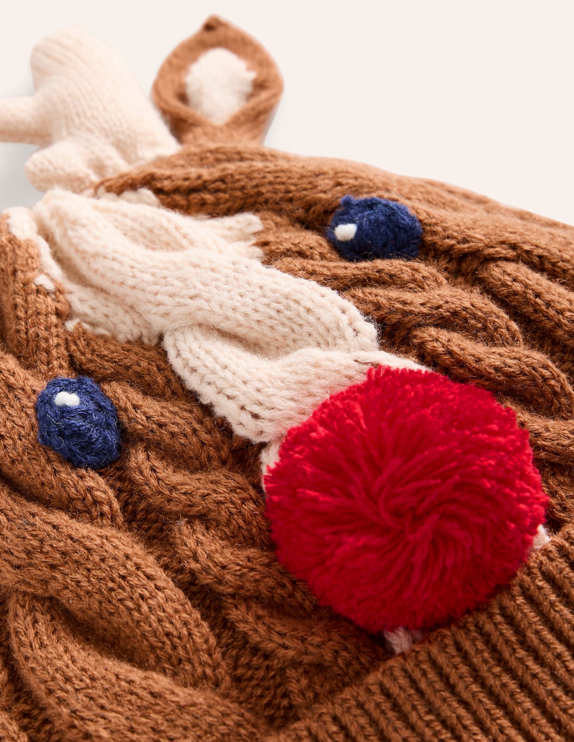 Festive Beanie-Toffee Brown Reindeer-2
