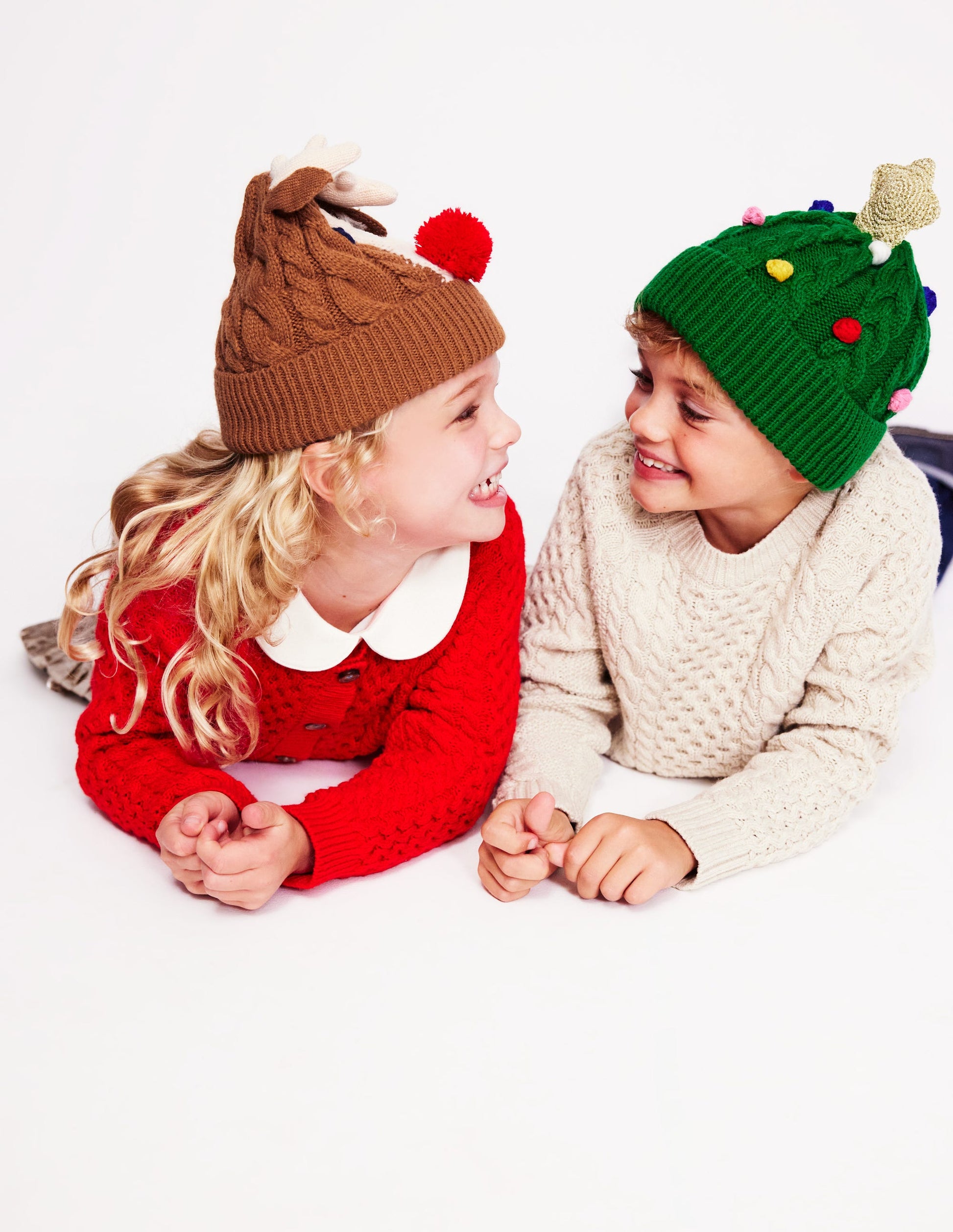 Festive Beanie-Toffee Brown Reindeer-3