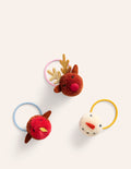 Pom Pom Hairbands 3 Pack-Multi Festive