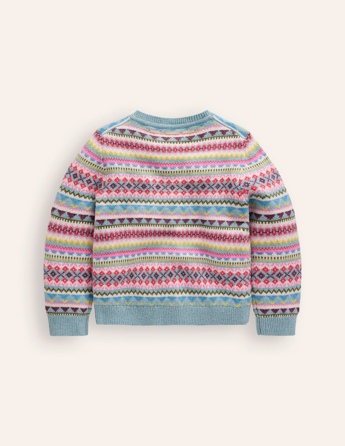 Edie Fair Isle Cardigan-Brook Blue Fair Isle - Image 3