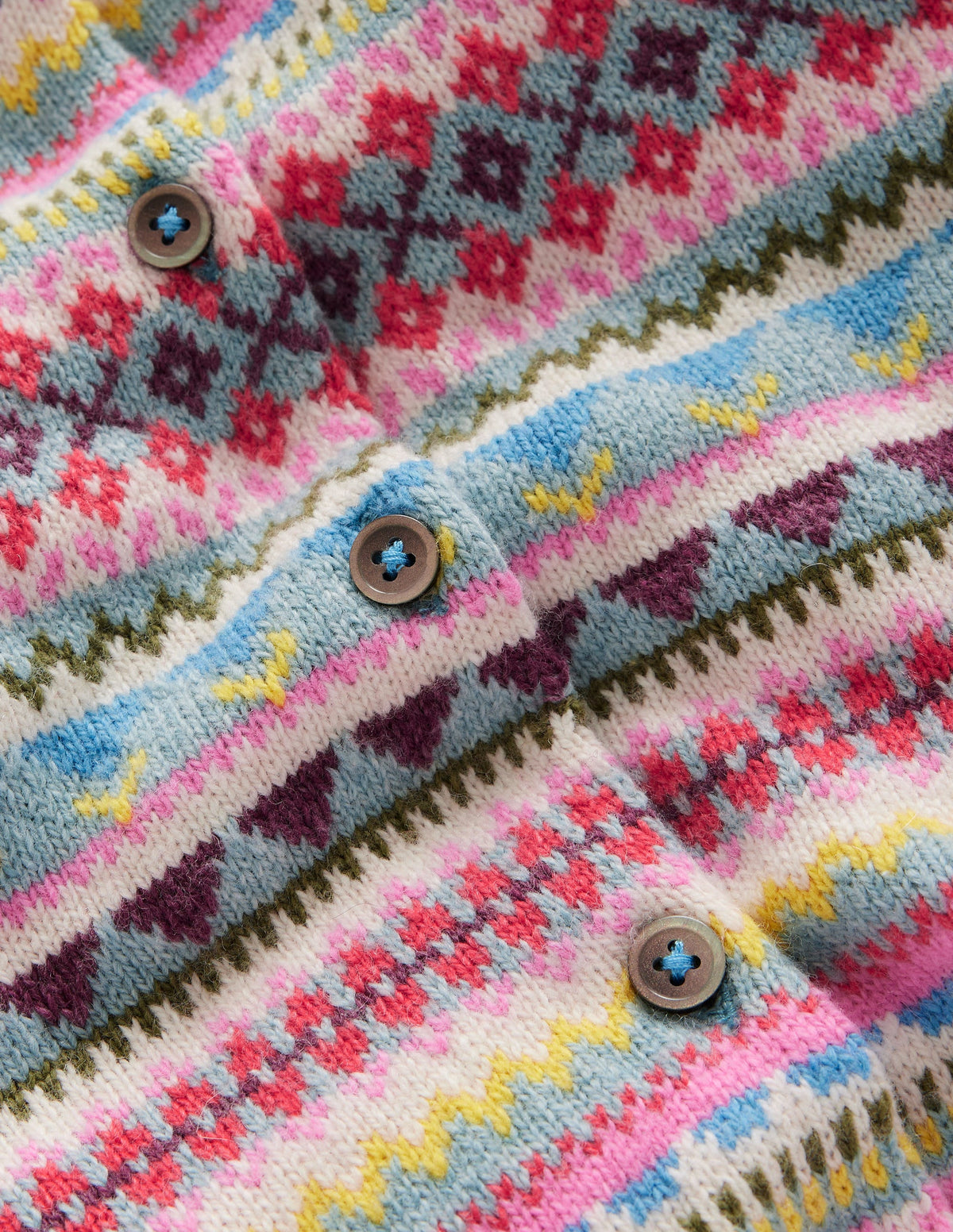 Edie Fair Isle Cardigan-Brook Blue Fair Isle - Image 4