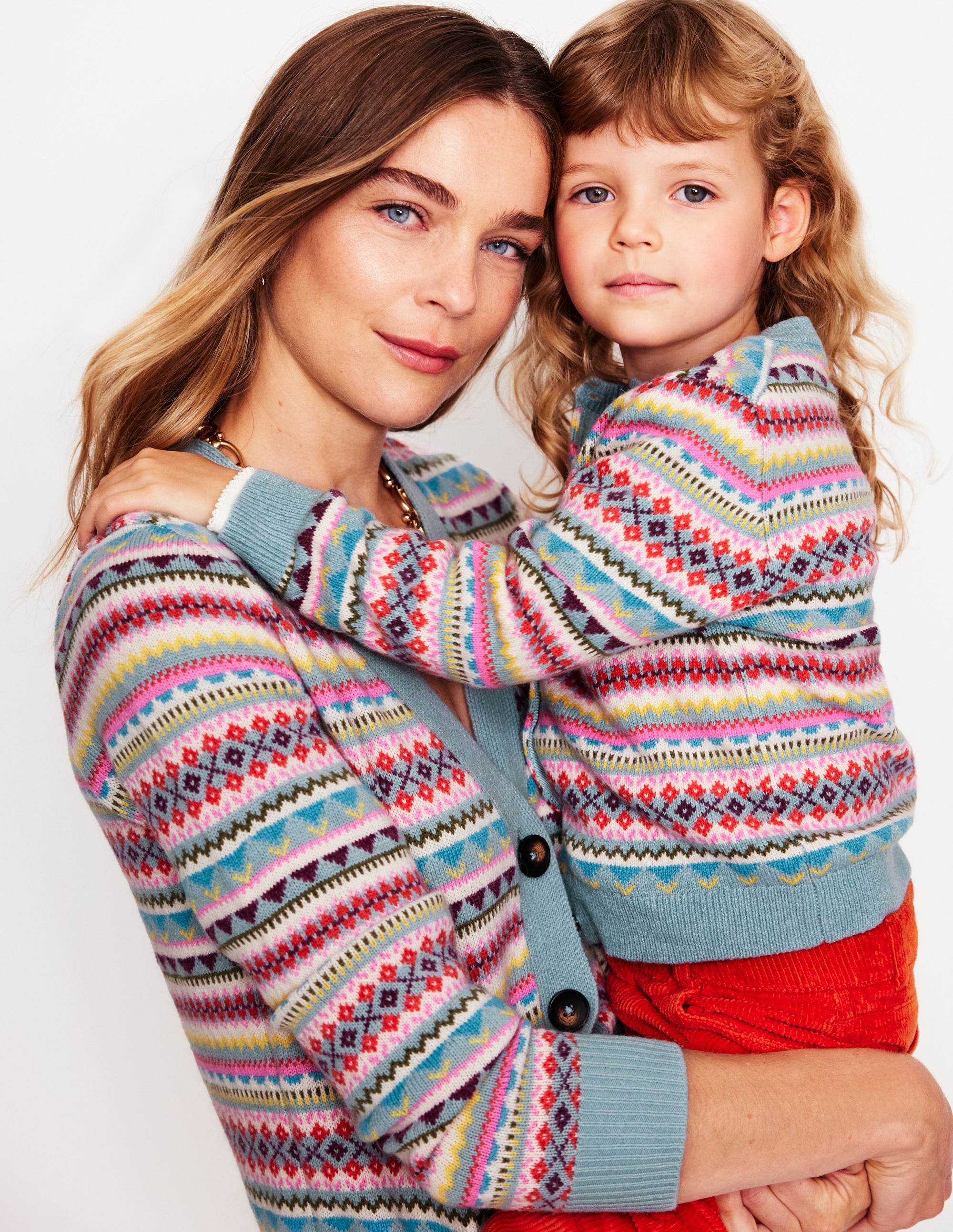 Edie Fair Isle Cardigan-Brook Blue Fair Isle - Image 6