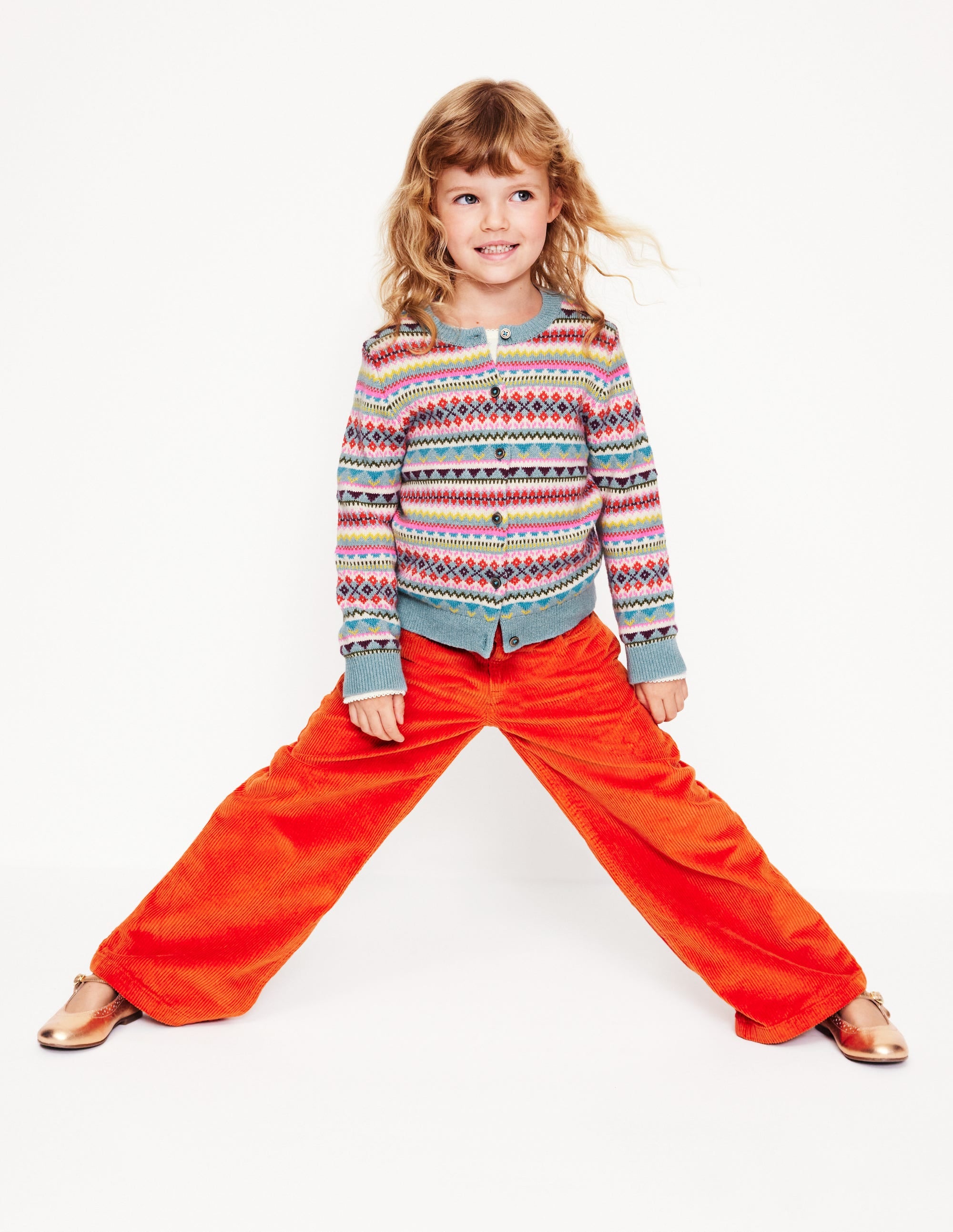 Edie Fair Isle Cardigan-Brook Blue Fair Isle - Image 7