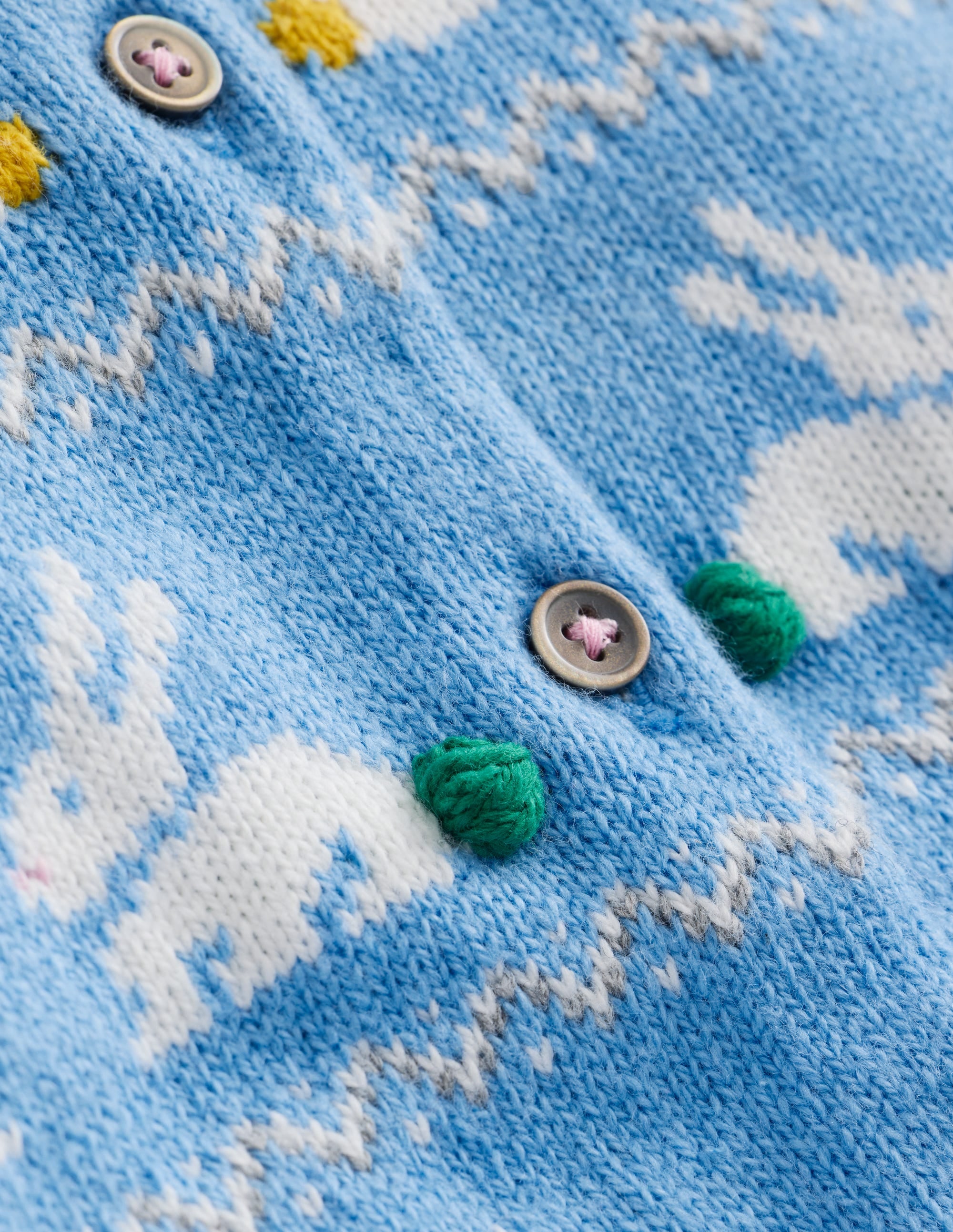 Edie Fair Isle Cardigan-Forget Me Not Bunnies - Image 3