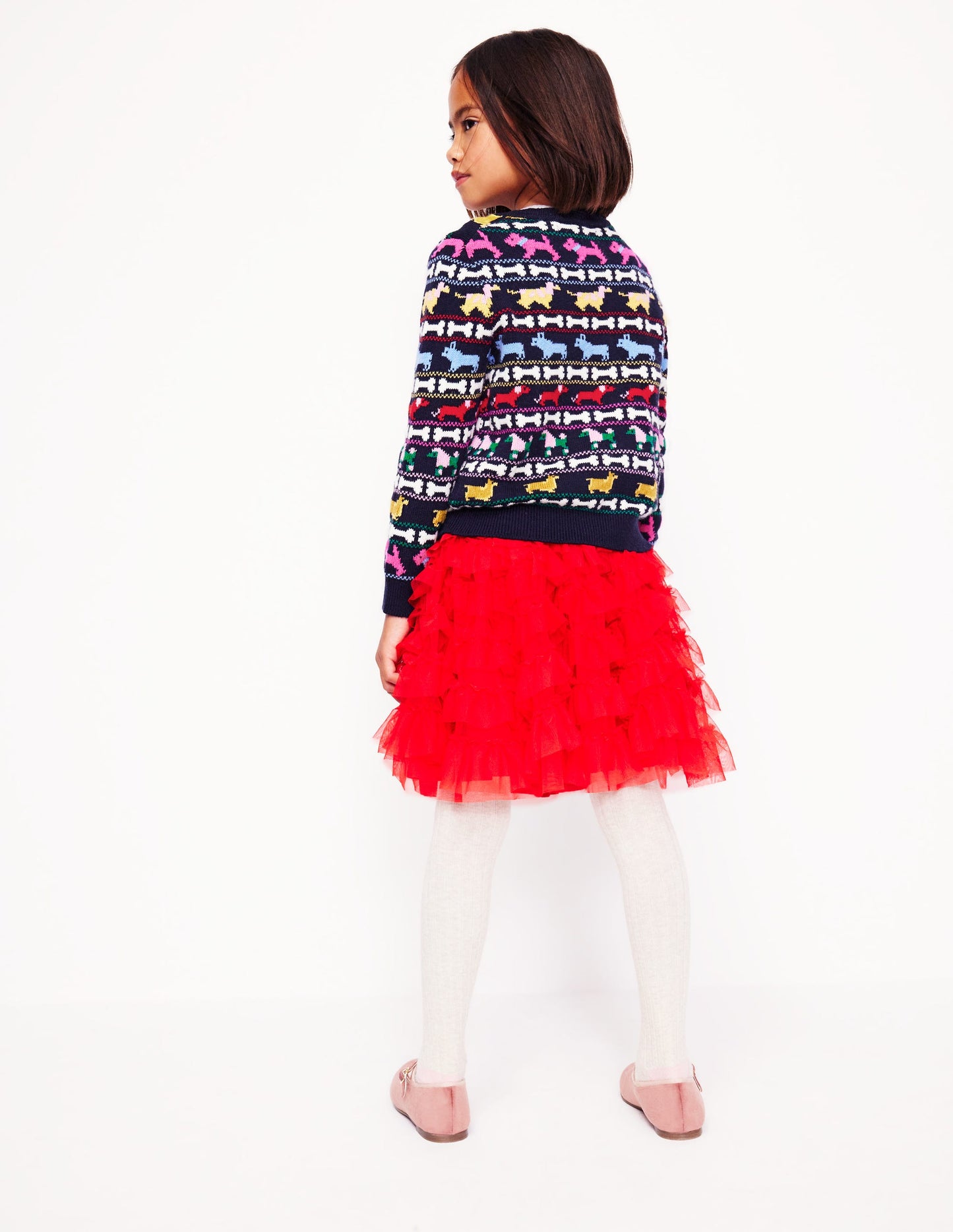 Edie Fair Isle Cardigan-Navy Multi Dogs