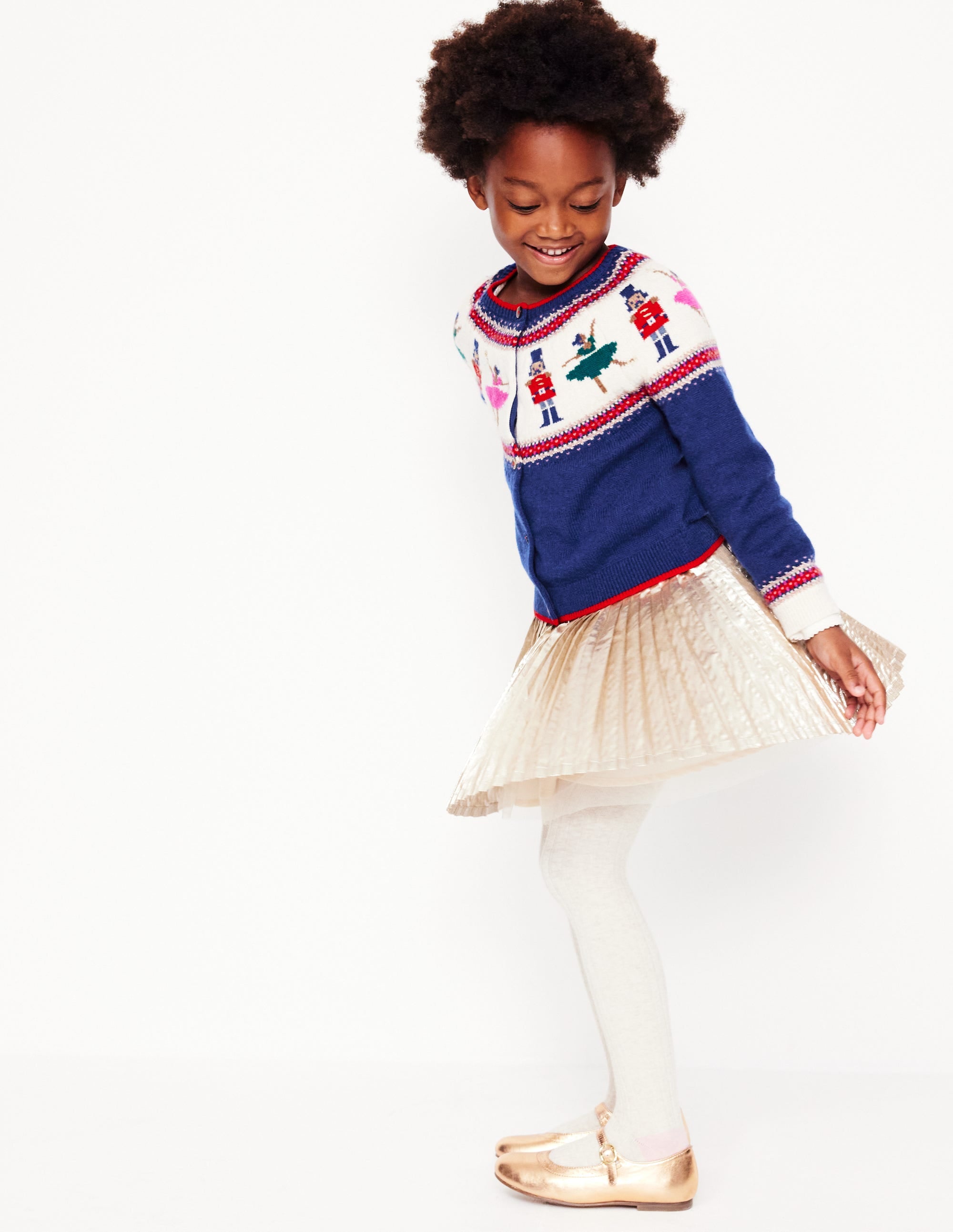 Edie Fair Isle Cardigan-Sapphire Blue Nutcracker - Image 6