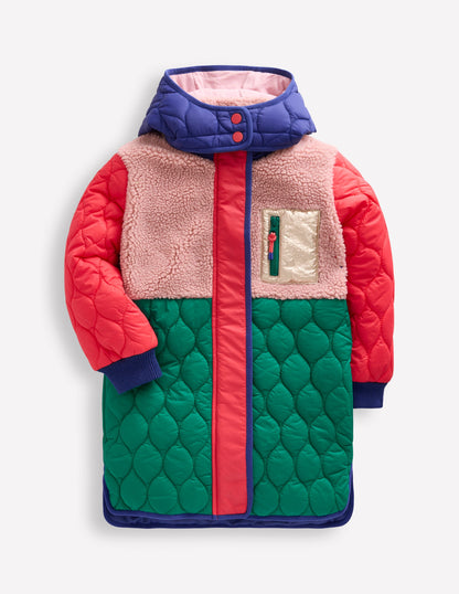 Colourblock Longline Coat-Multi Colourblock-1