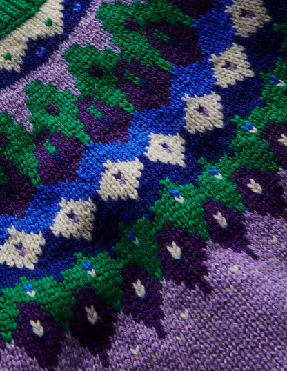 Eleanor Fair Isle Jumper-Aster Purple