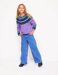 Eleanor Fair Isle Jumper-Aster Purple