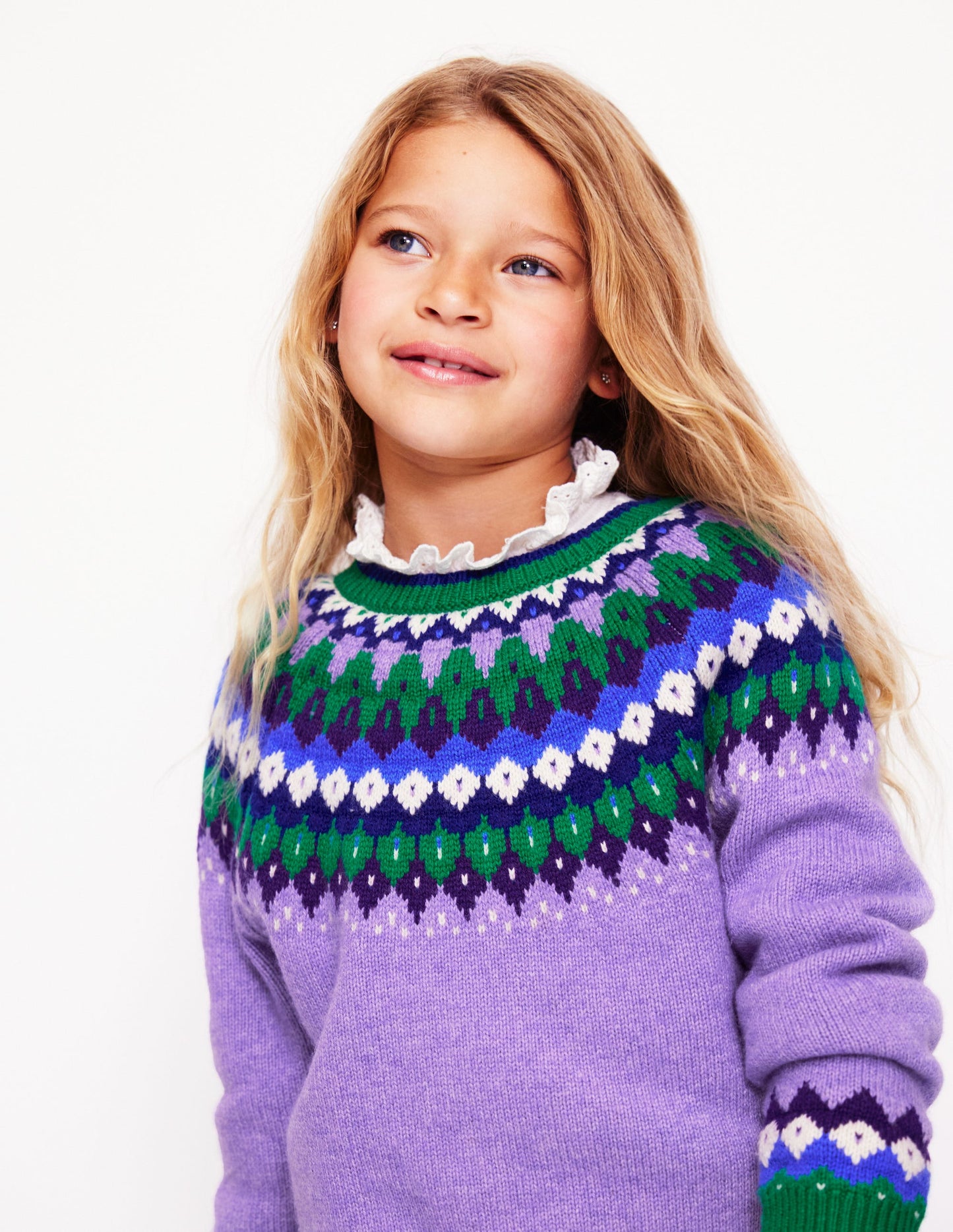 Eleanor Fair Isle Jumper-Aster Purple