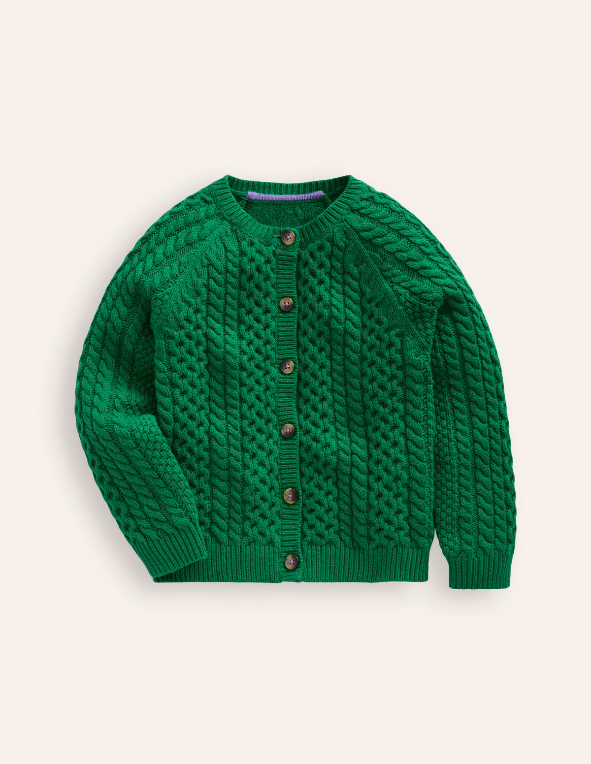 Cable Cardigan-Deep Green - Image 1
